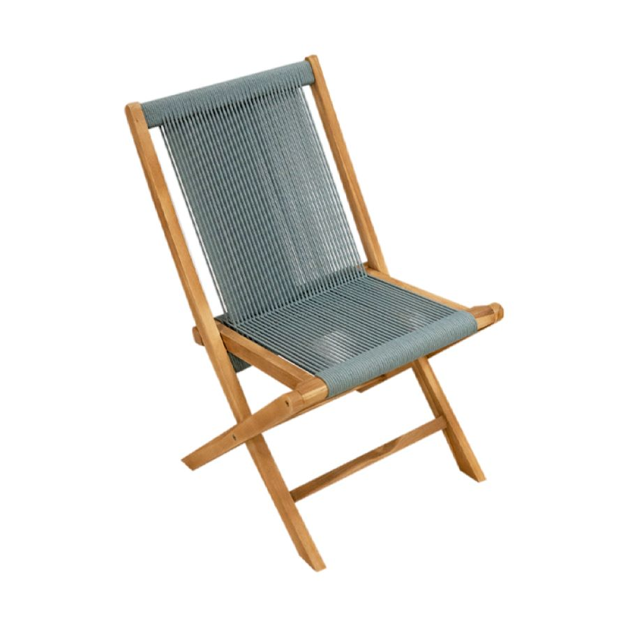 Klapstoel Teak Handgemaakt-steel blue