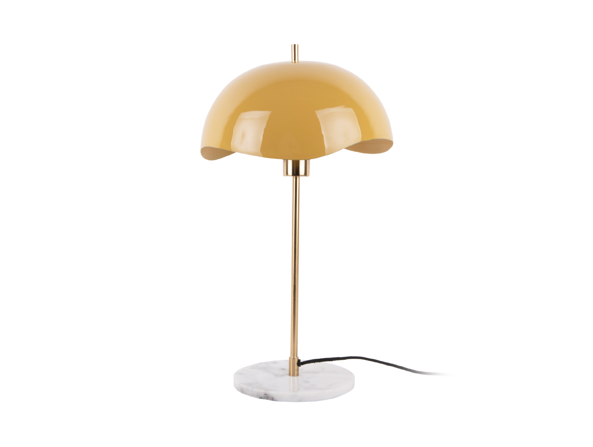 Table lamp Waved Dome enamel honey yellow