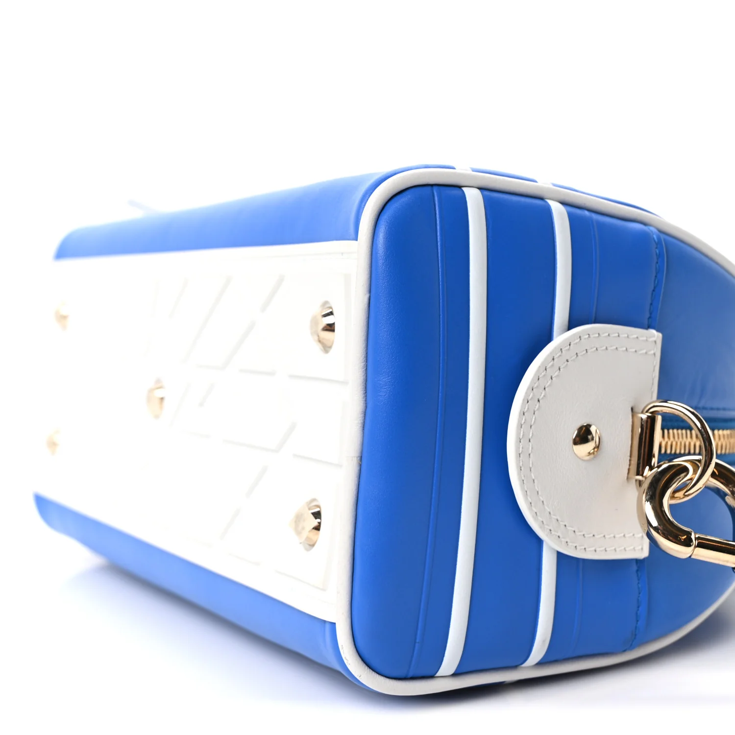 Calfskin Small Dior Vibe Zip Bowling Bag Blue - Top Club