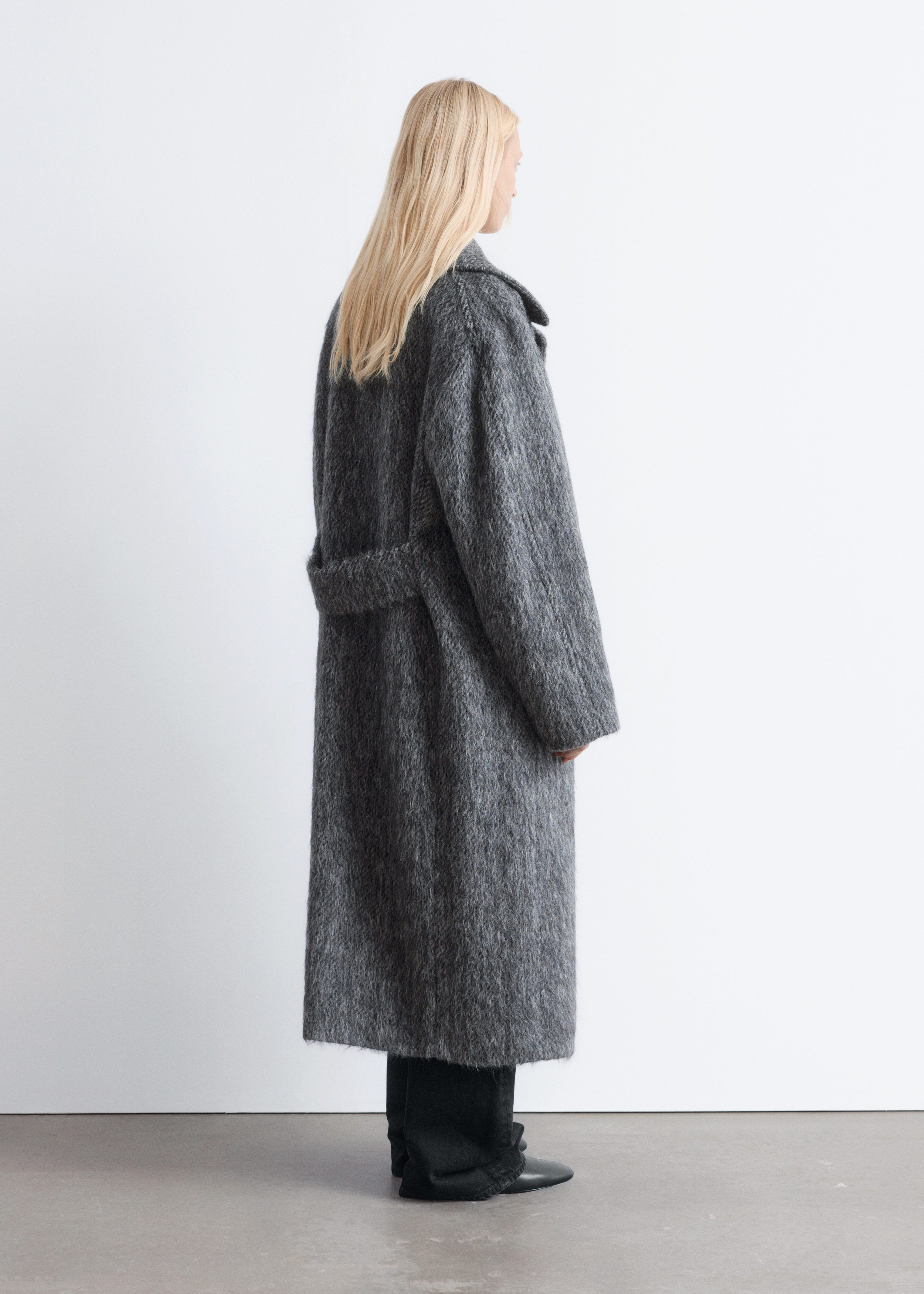 & Other Stories BRUSHED WOOL-BLEND COAT
