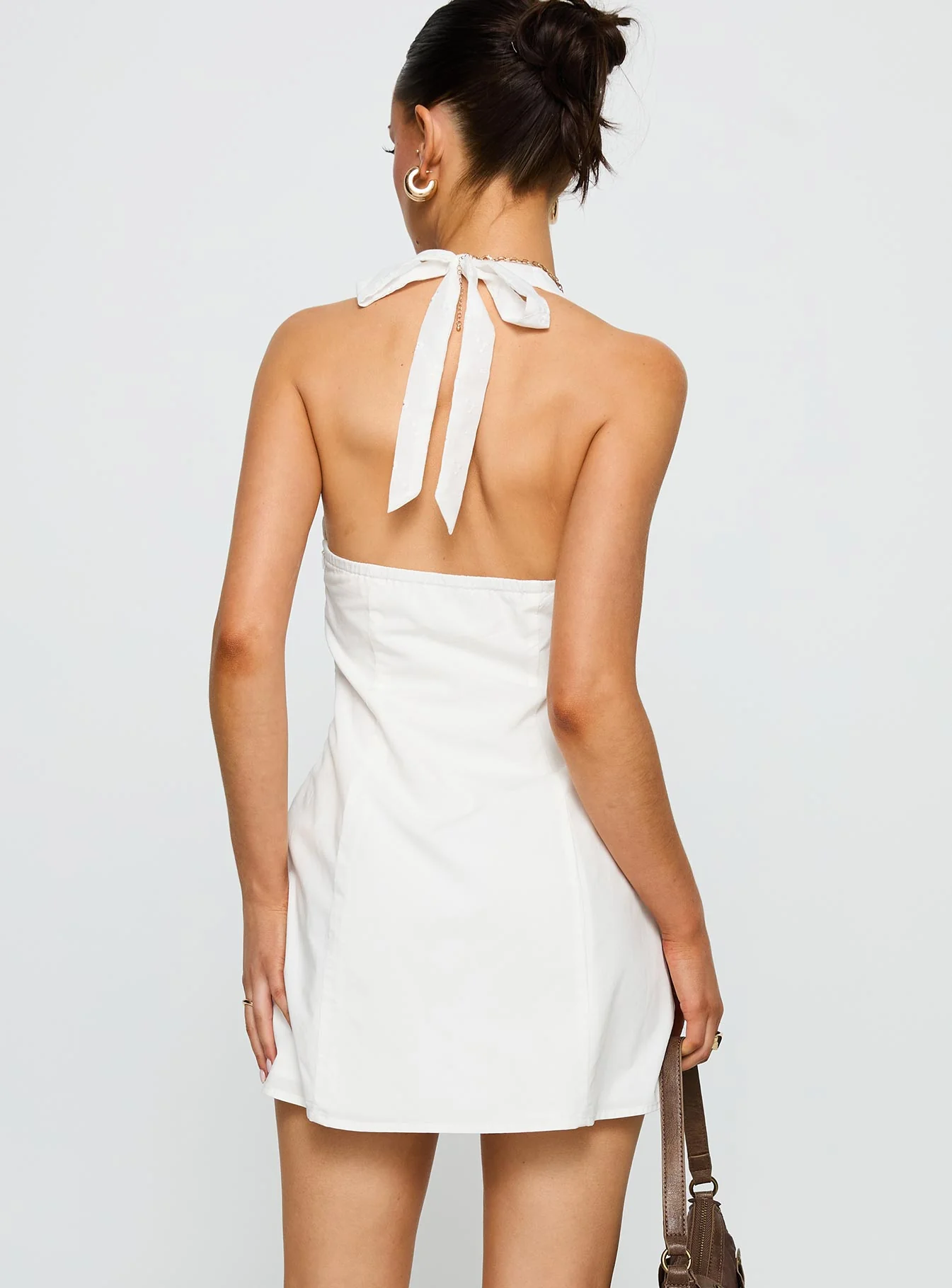 Journey On Halter Mini Dress White