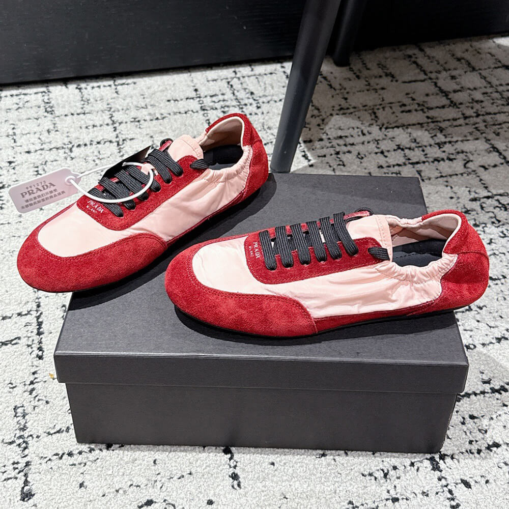 PRADA Collapse Re-Nylon and suede elasticized sneakers - Top Club