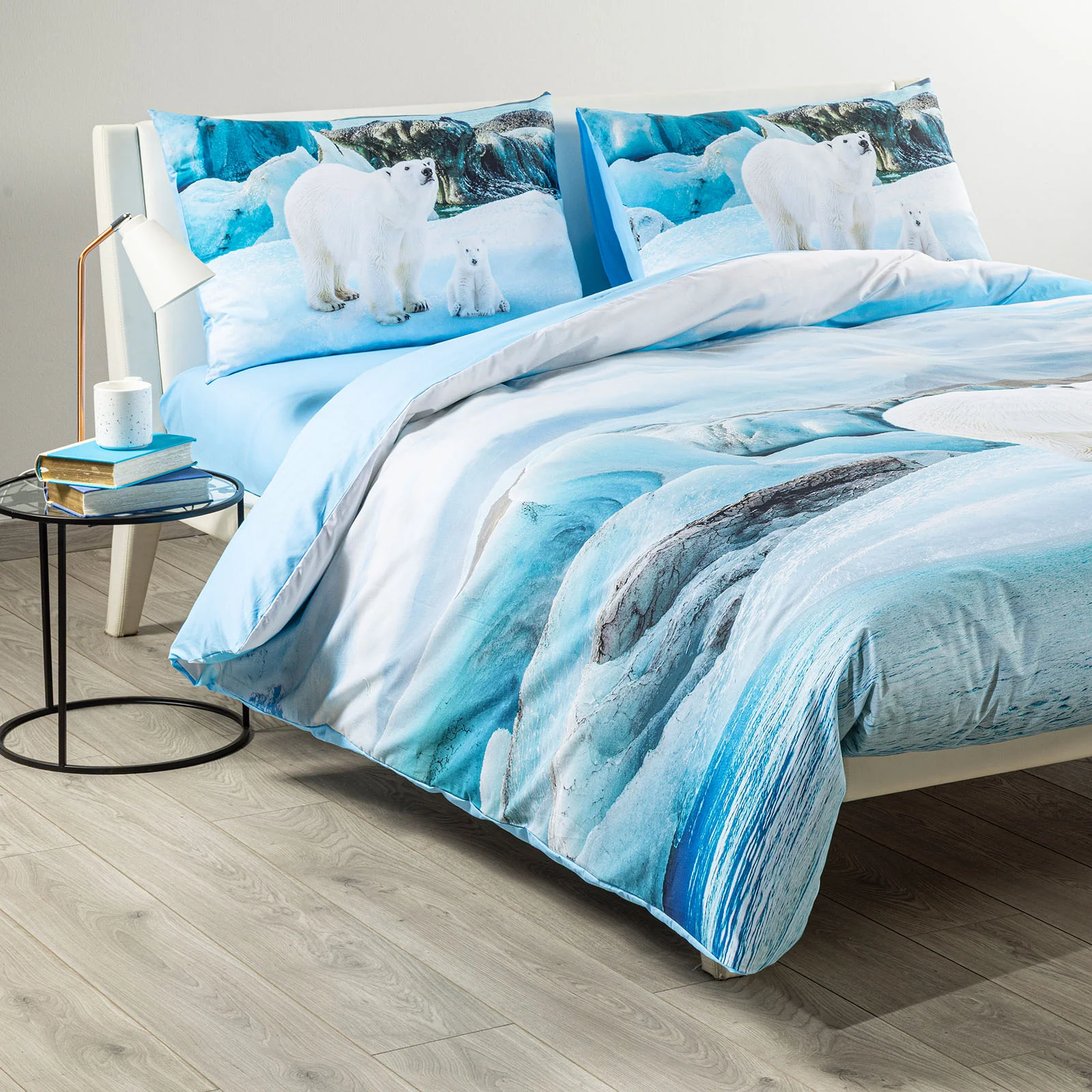 Completo Copripiumino In Cotone Polar Bears Matrimoniale Unica Sogni Di Viaggio