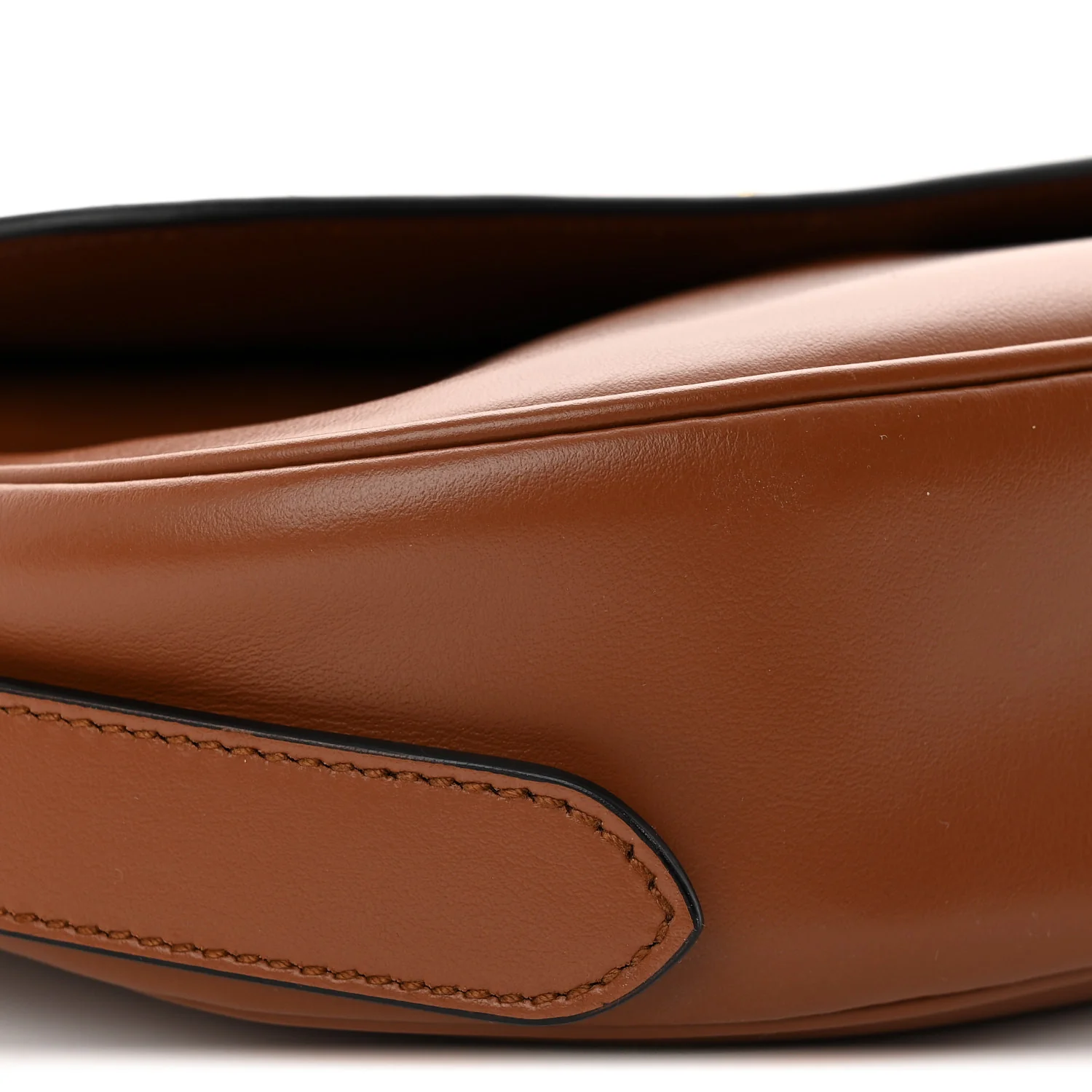 Soft Calfskin Traingle Arque Flap Shoulder Bag Cognac - Top Club