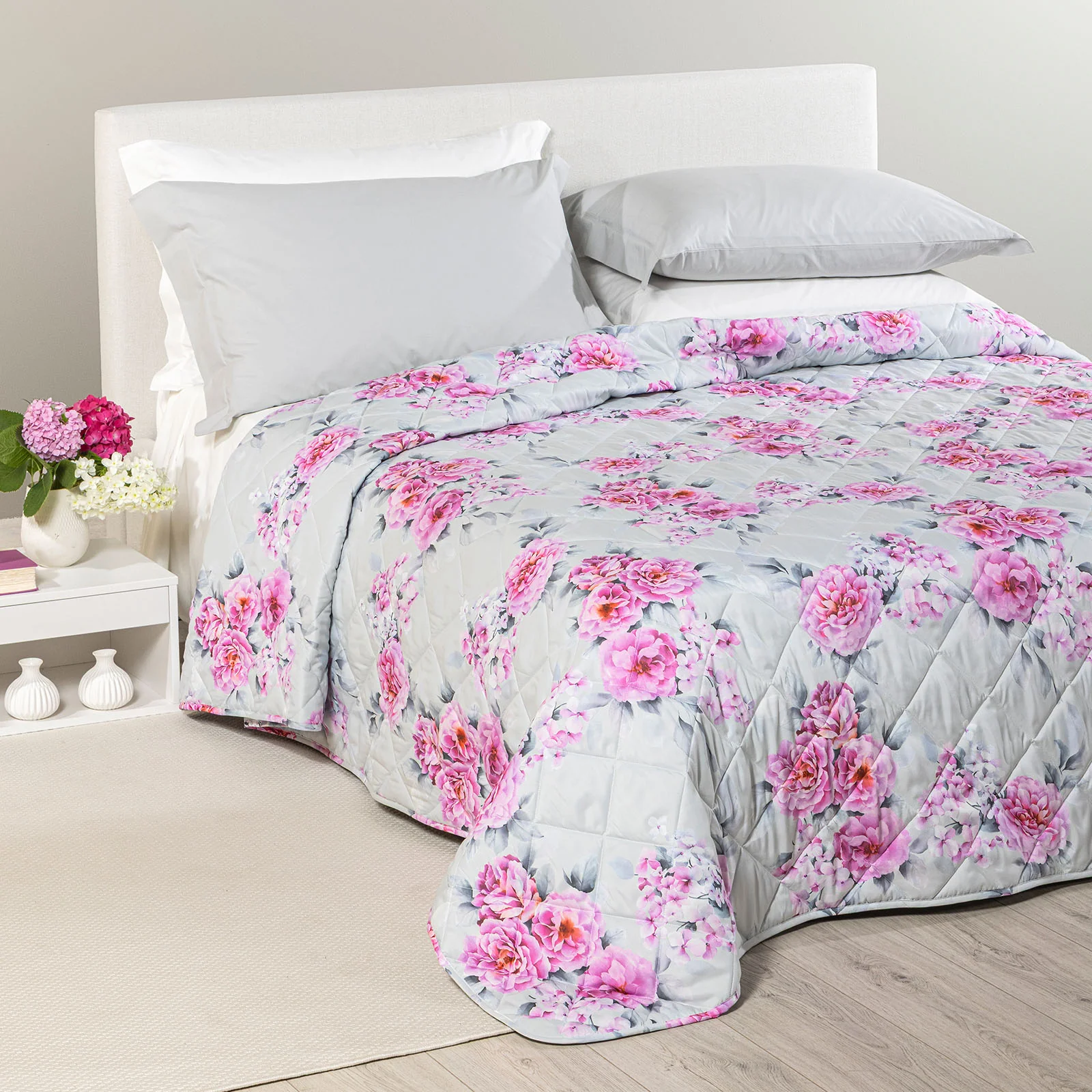 Copriletto Trapuntato In Microfibra Lotus Matrimoniale Unica Modern