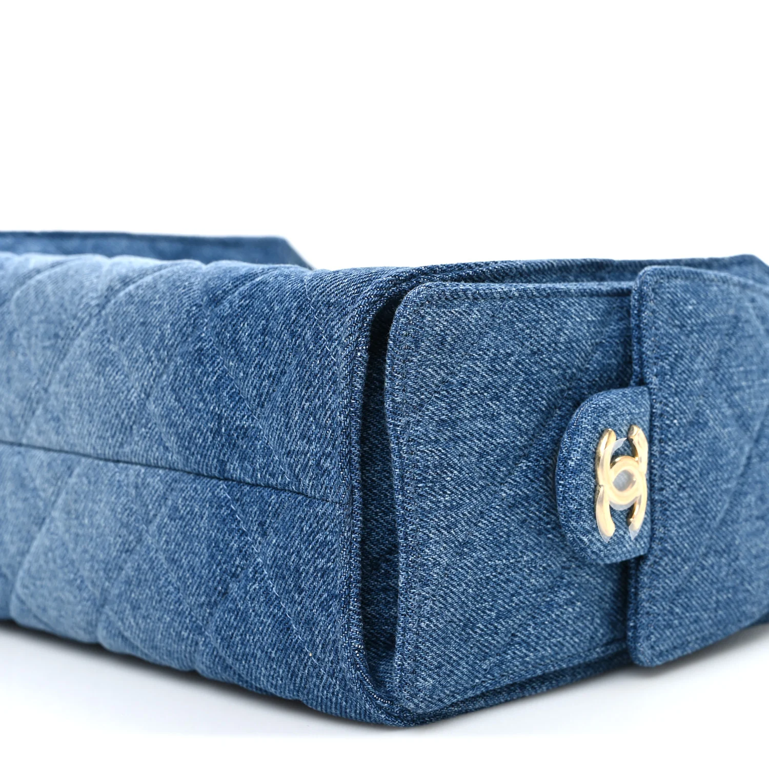 Washed Denim Quilted Mini Chanel 25 Handbag Blue - Top Club