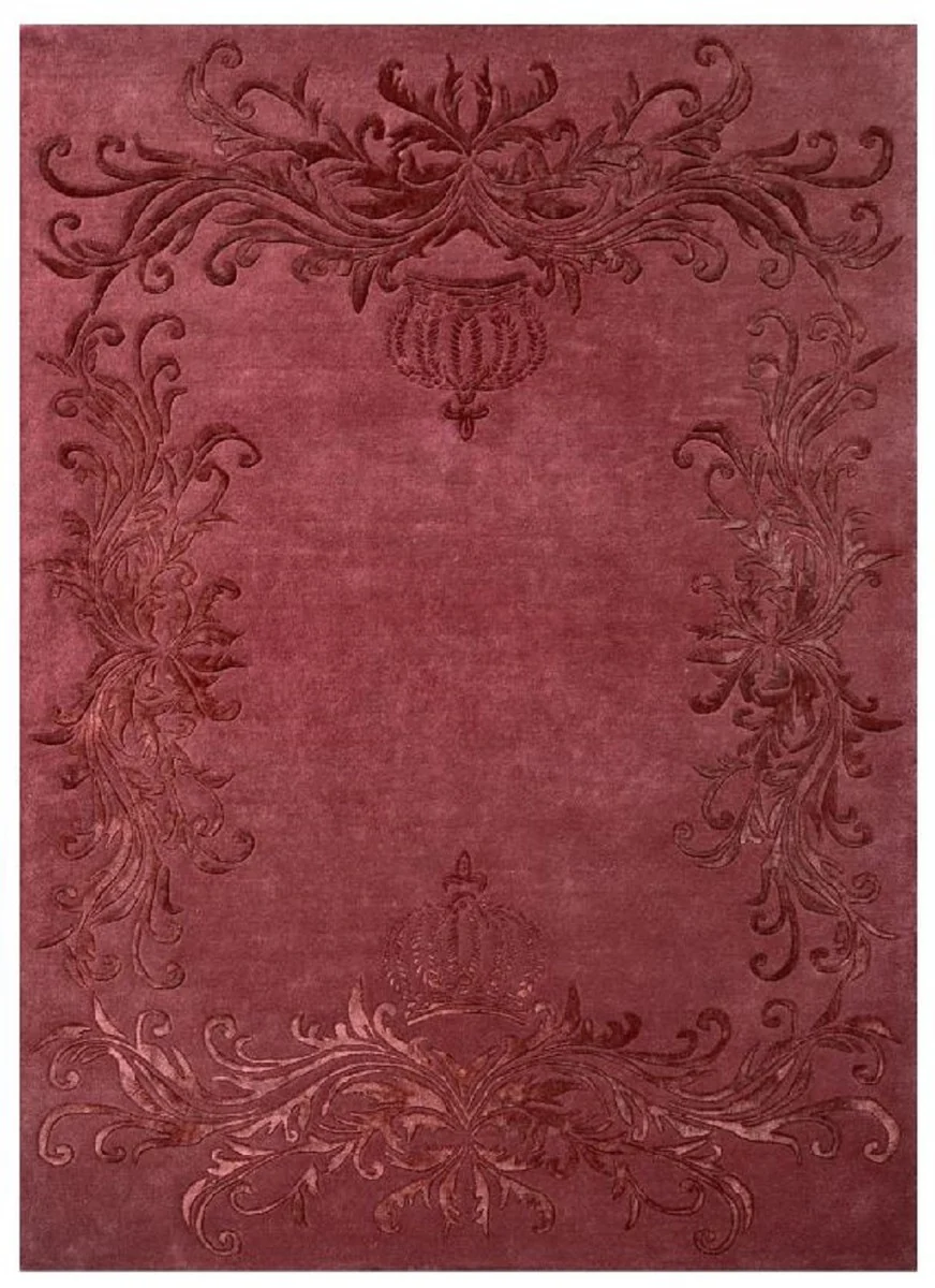 Pompöös by Luxury Baroque Carpet Crown by Harald Glööckler Bordeaux Red - Various Sizes