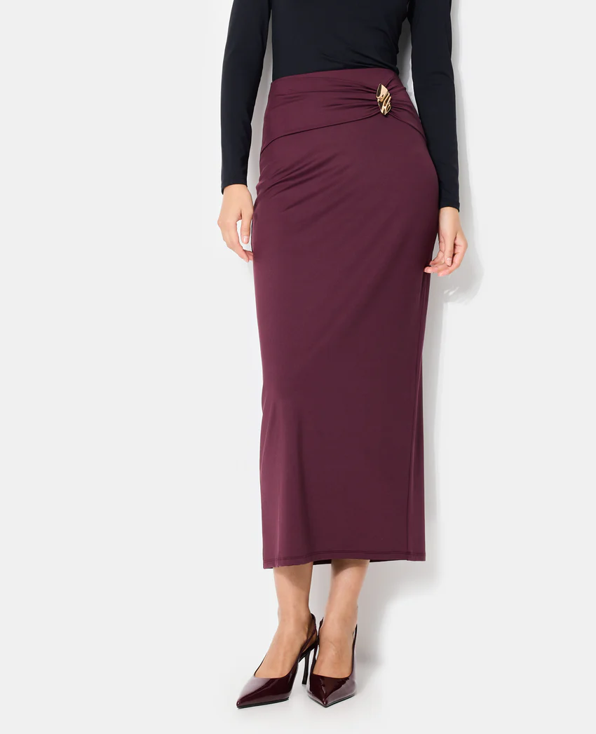Pimkie Jupe longue en maille avec ceinture fantaisie