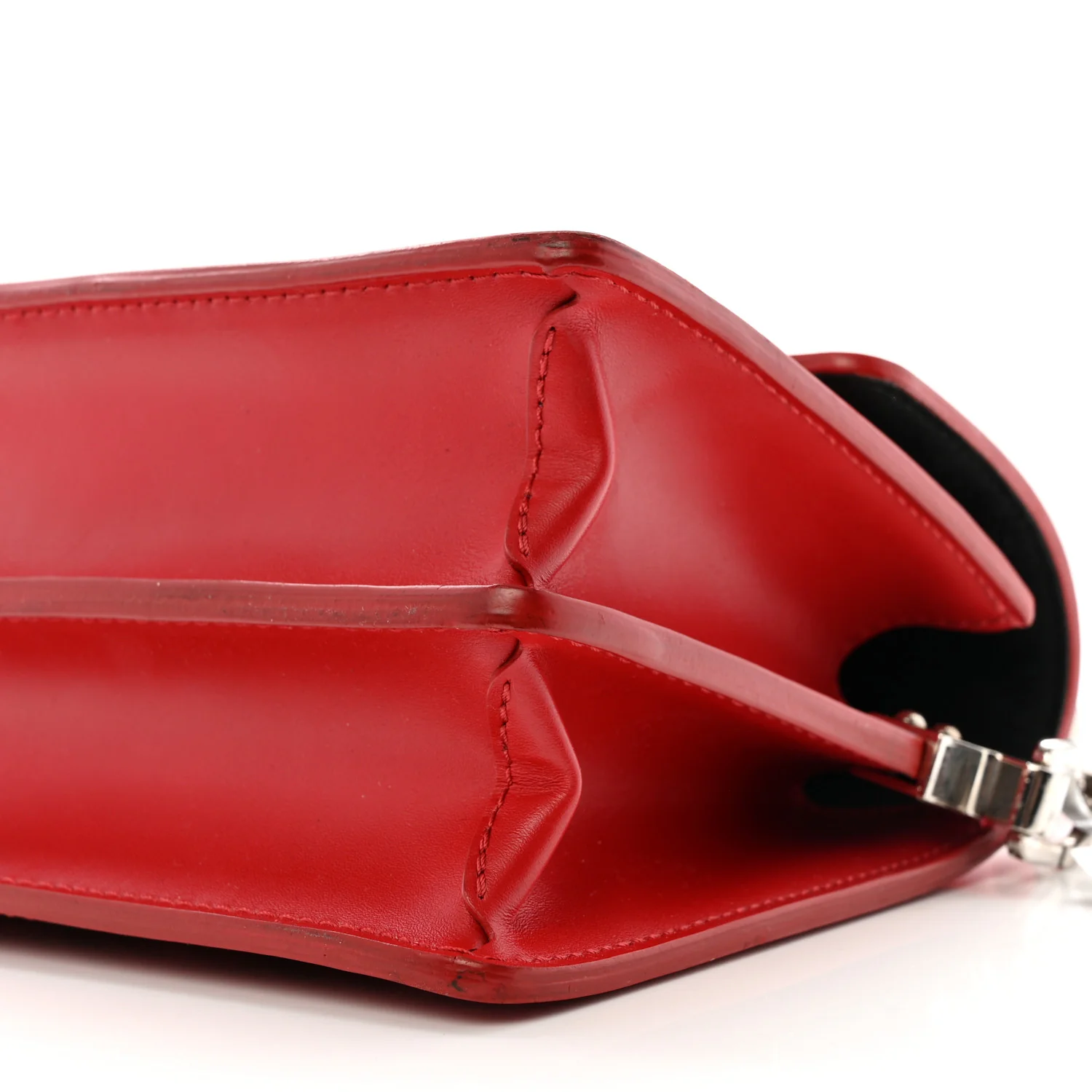 Patent Calfskin Monogram Lace Dauphine Mini Red - Top Club