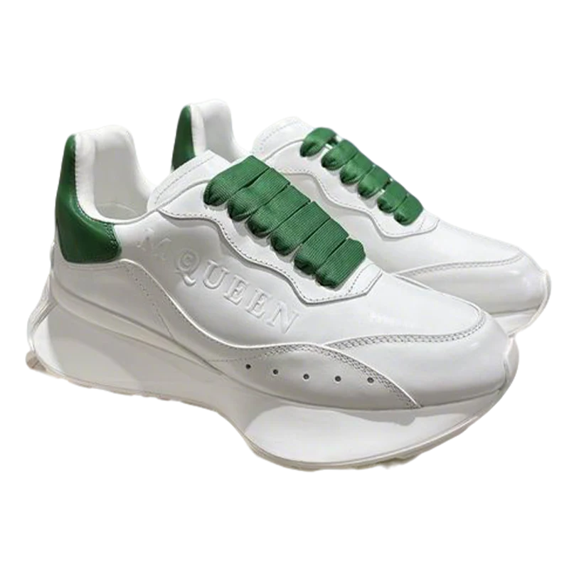 Stylish Alexander McQueen Oversized Sneakers In White And Green For Fashion Enthusiasts - Sneaker Replica Workshop