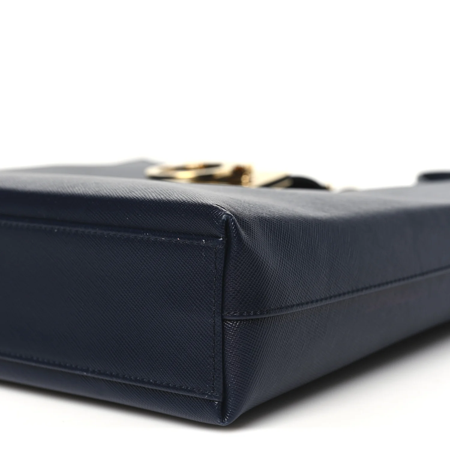 Hammered Calfskin Trifolio Shoulder Bag Navy - Top Club