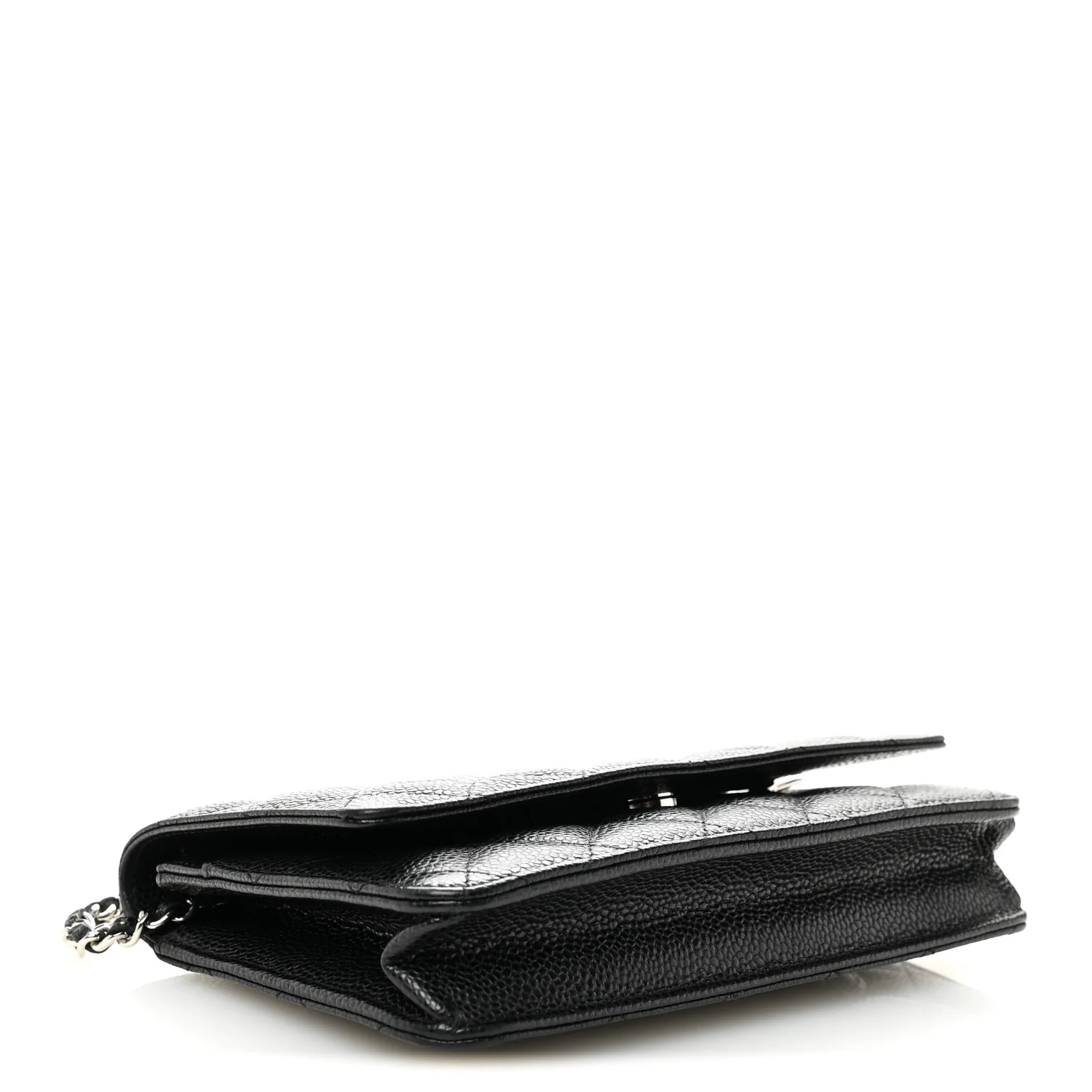 Caviar Quilted Wallet on Chain WOC Black - Top Club