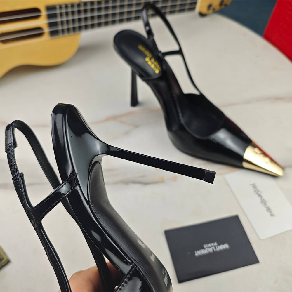 YSL Jeanne Slingback Pumps in Patent Leather - Top Club
