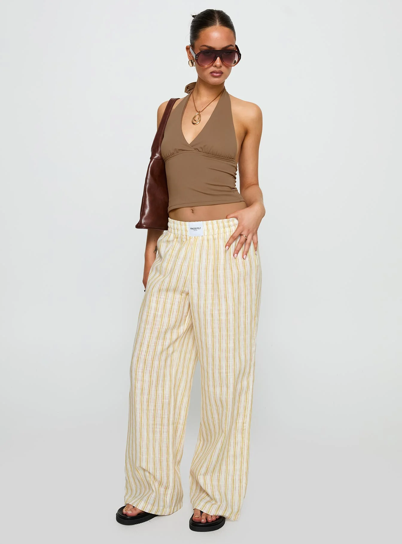 Beach House Pants Yellow Stripe