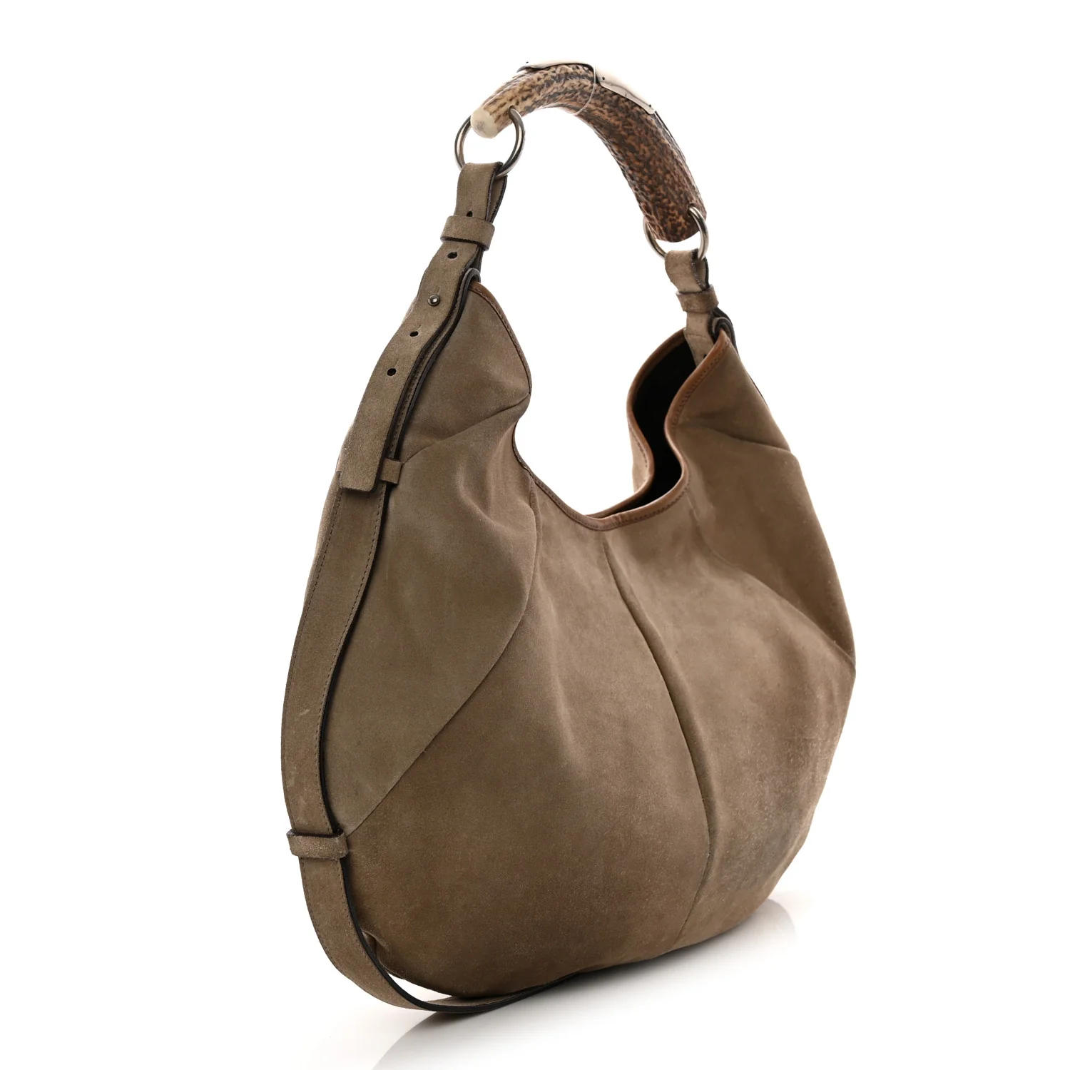 Suede Buffalo Horn Mombasa Hobo Beige - Top Club