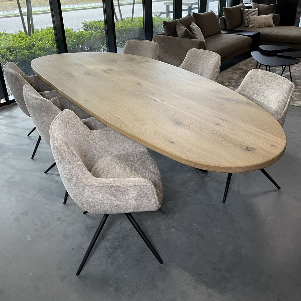 Firma Hout & Staal Eettafel Leaf | Mikado frame | Matte lak Eettafel Leaf | 280*100cm | Swissline | Matte lak