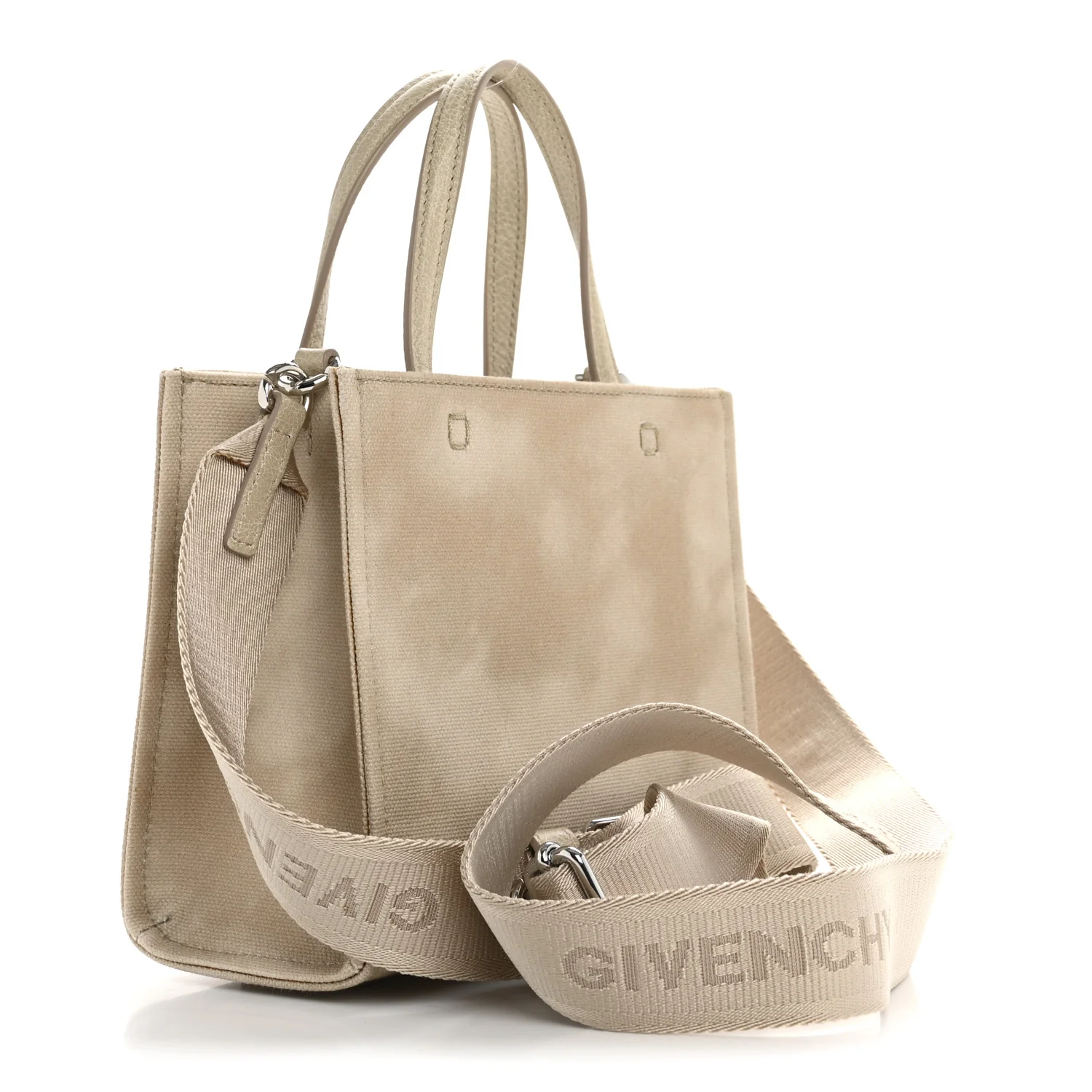 Tie Dye Canvas Mini G Shopping Tote Beige - Top Club