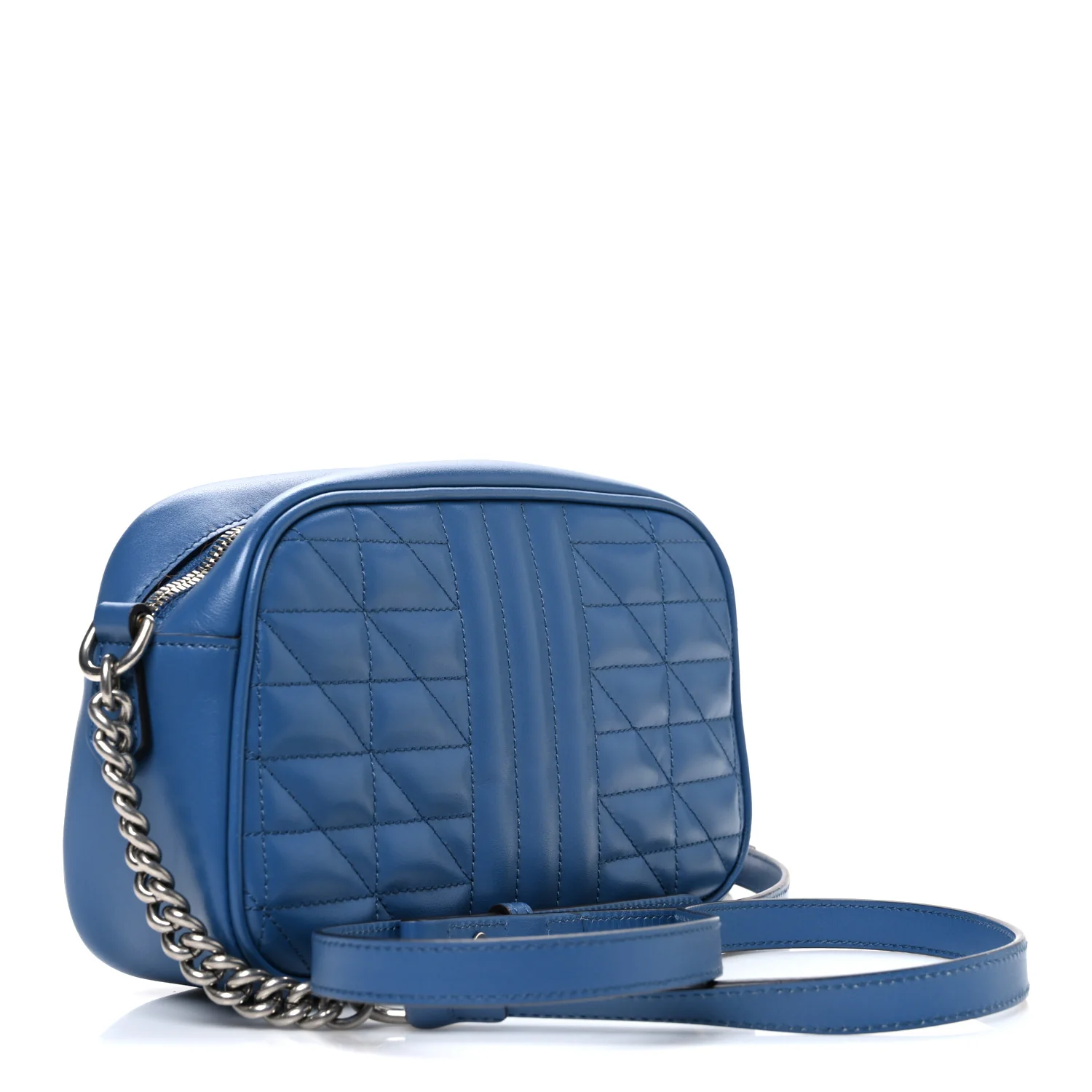 Calfskin Matelasse Aria Small GG Marmont Chain Shoulder Bag Clear Blue - Top Club