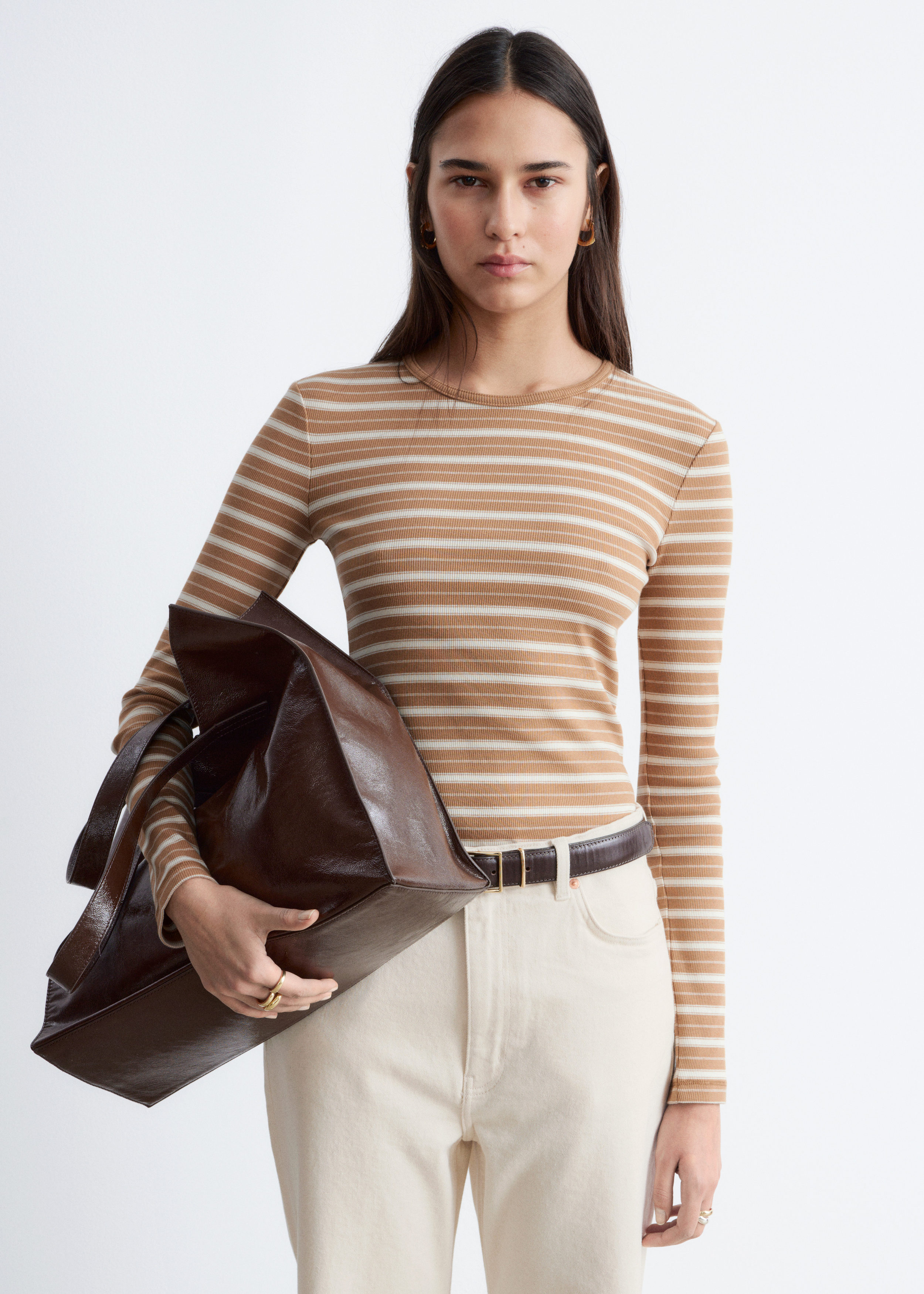 & Other Stories RIBBED LONG-SLEEVE TOP