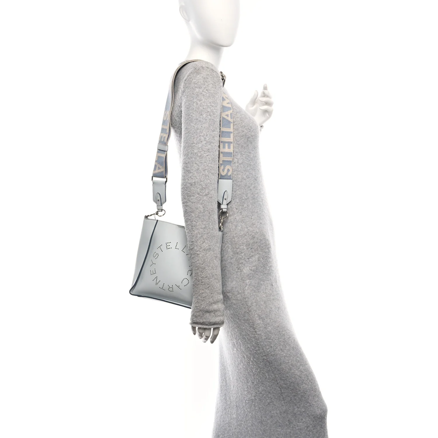 Eco Alter Nappa Perforated Logo Mini Crossbody Light Blue
