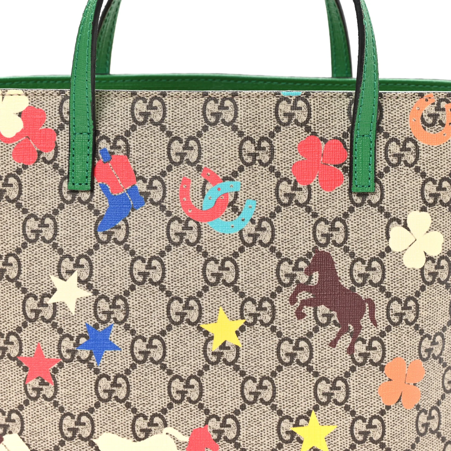GG Supreme Monogram Ranch Childrens Tote Beige - Top Club