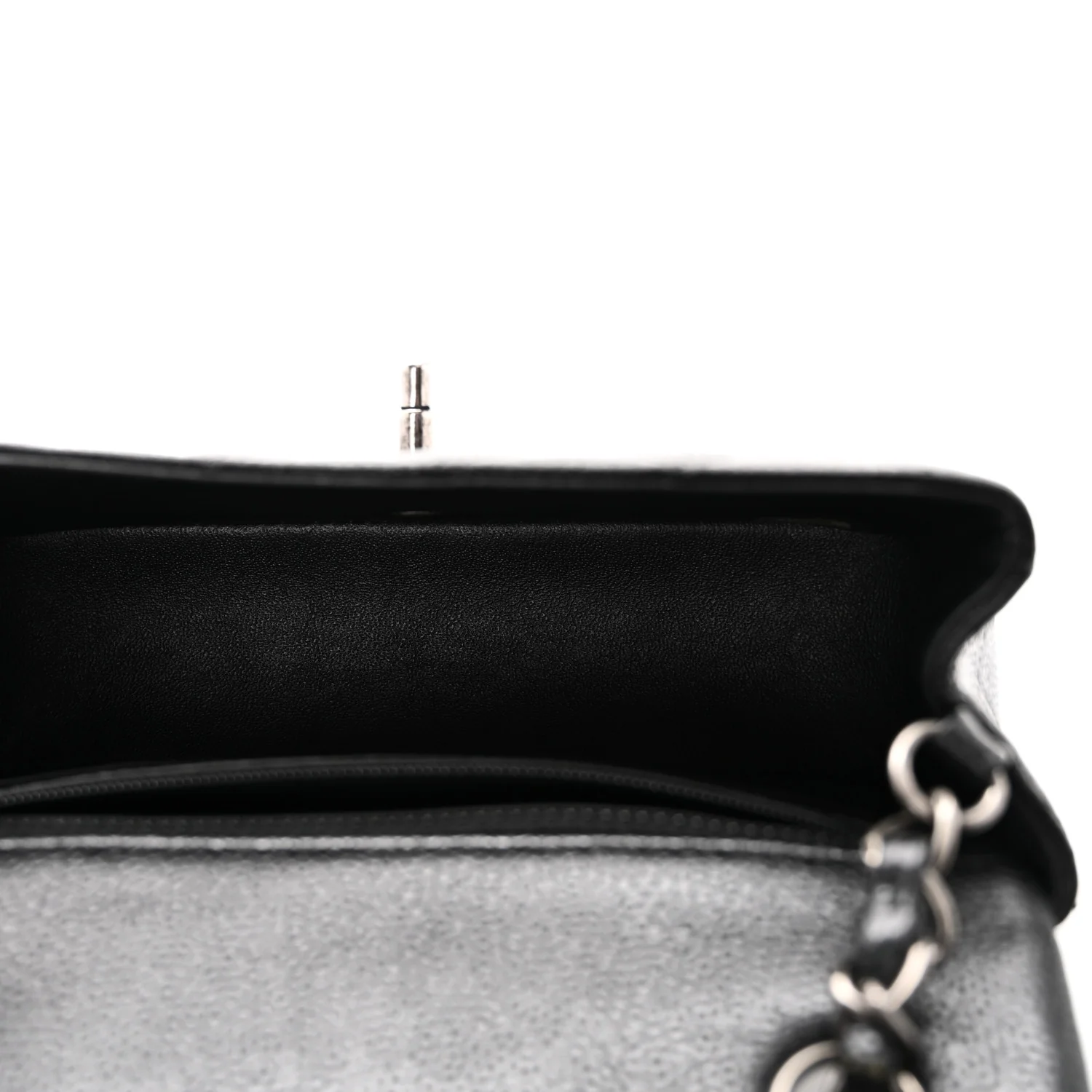 Caviar Quilted Mini Rectangular Flap Black - Top Club