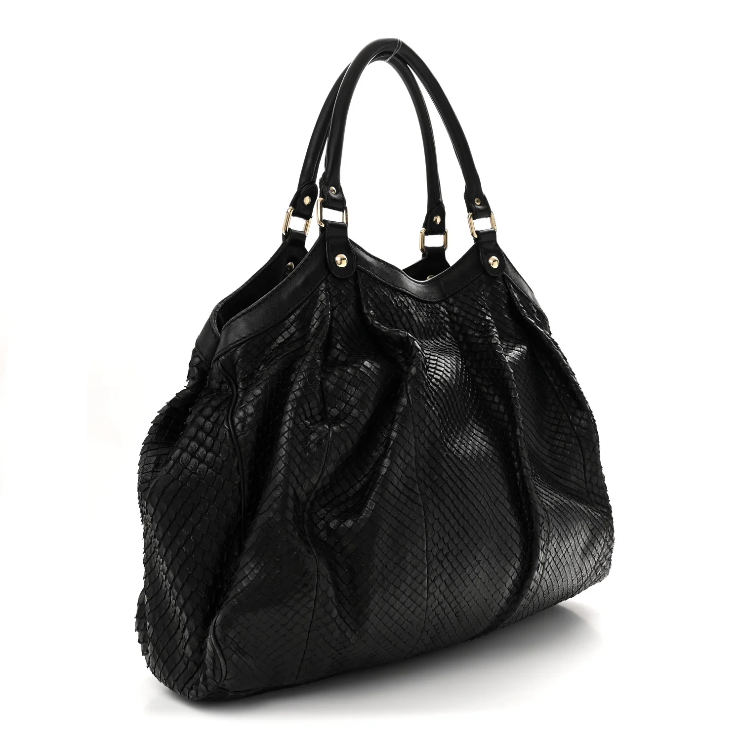 Snakeskin Large Sukey Tote Black - Top Club