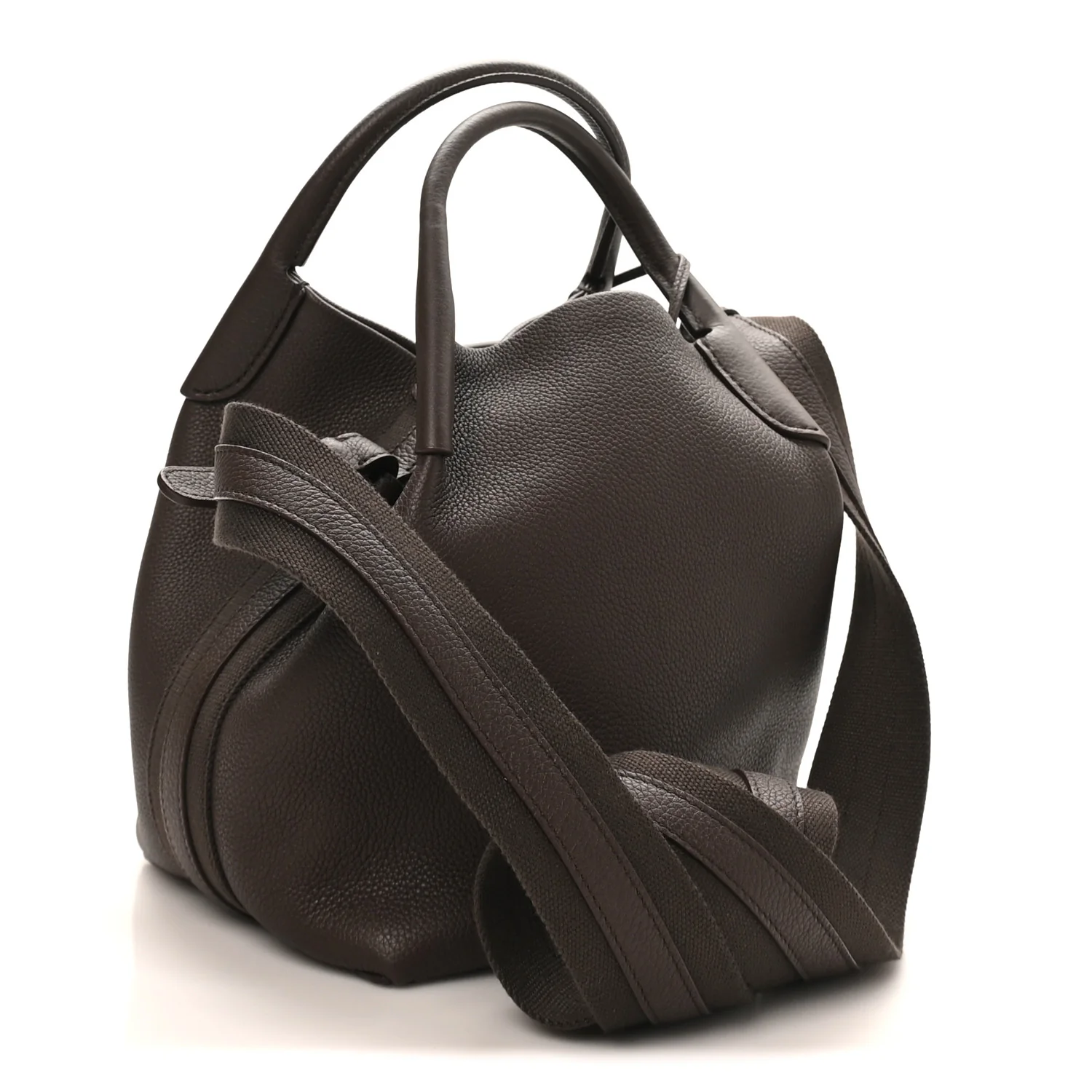Grained Calfskin Micro Bale Bag Dark Chocolate Licorice - Top Club