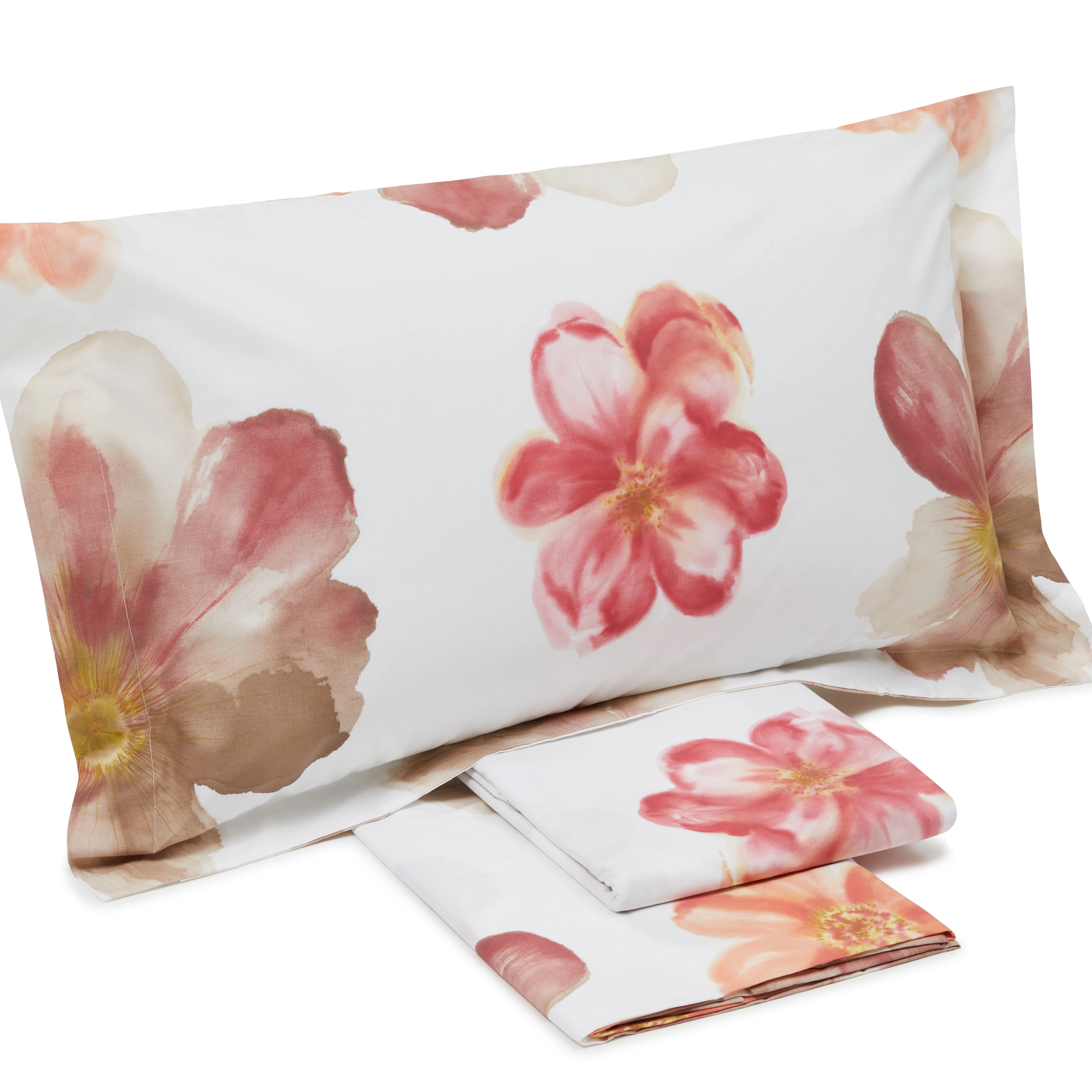 Completo Lenzuola In Percalle Grand-Fleur Matrimoniale