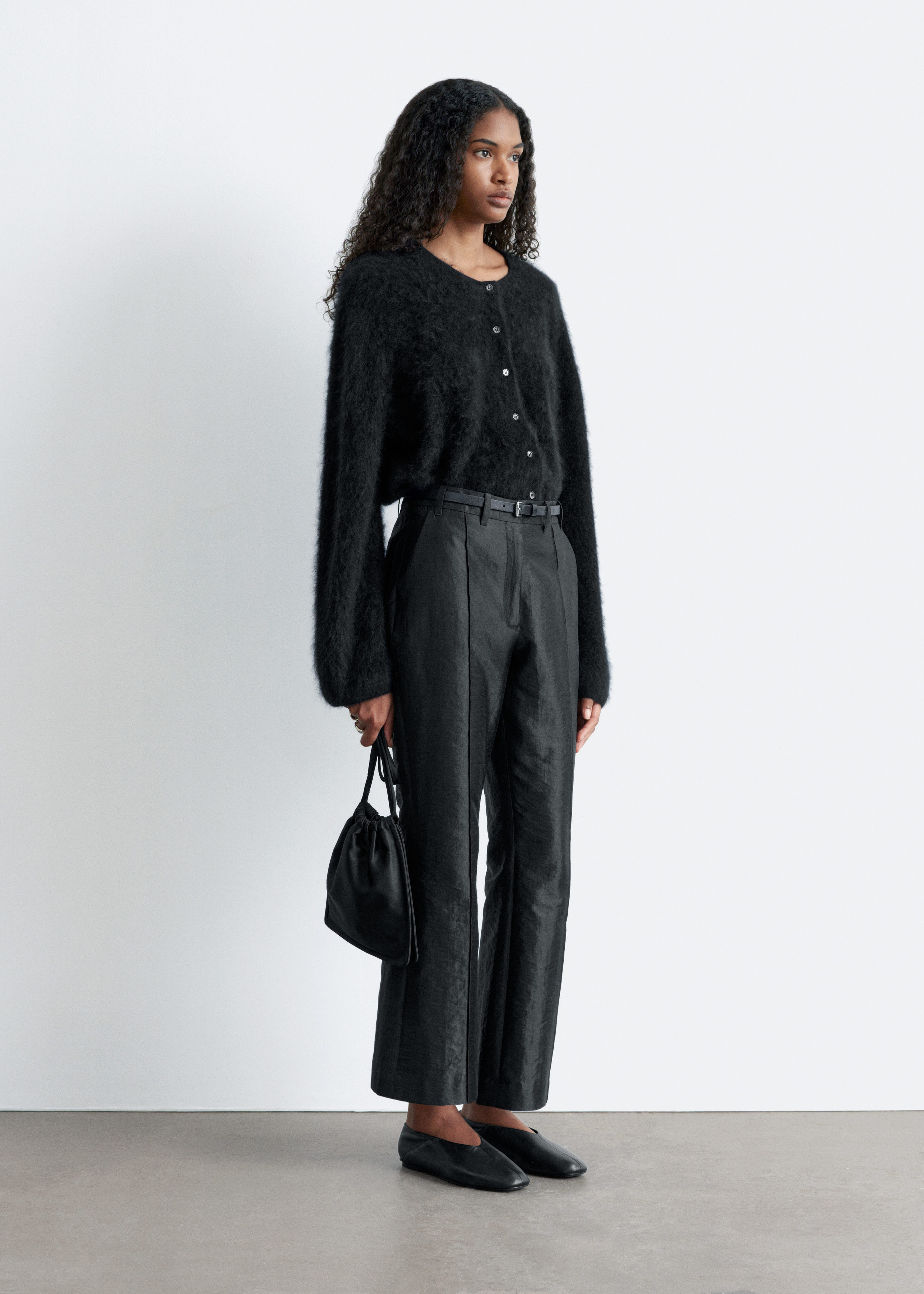 & Other Stories KICK-FLARE SATIN TROUSERS