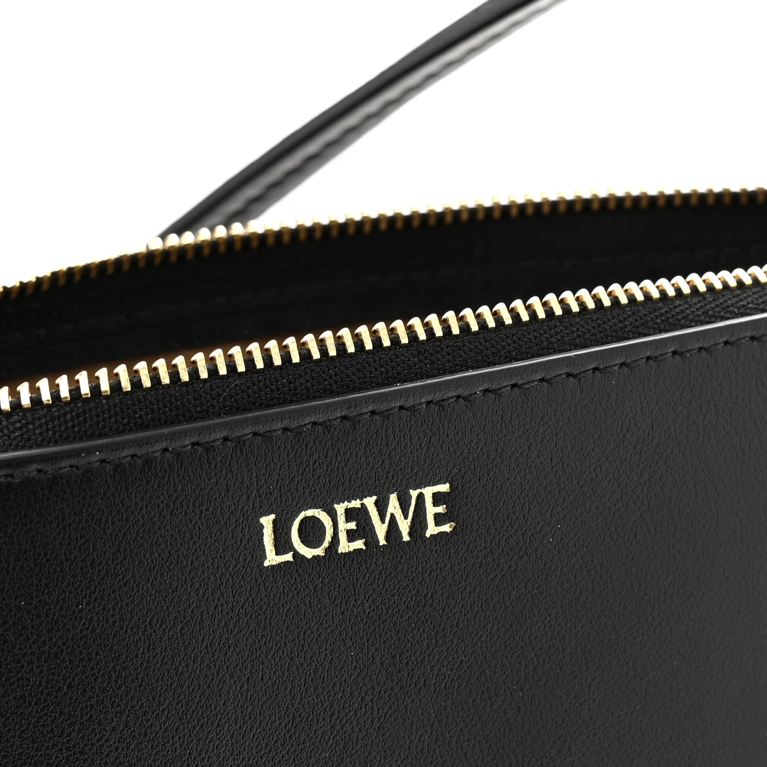 Shiny Calfskin Puzzle Fold Pouch Black - Top Club