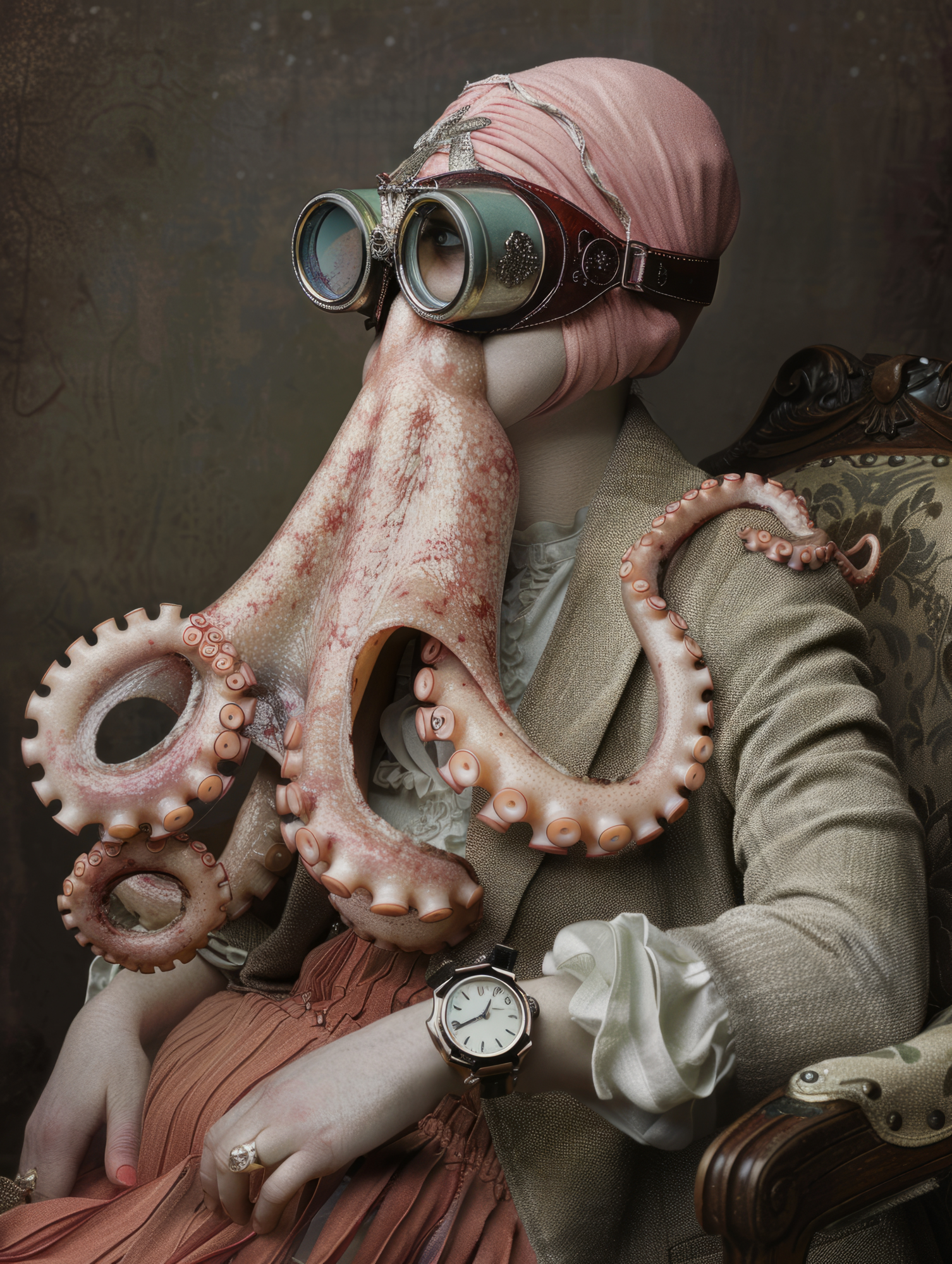 Canvas schilderij van een Octopus 100x200 cm