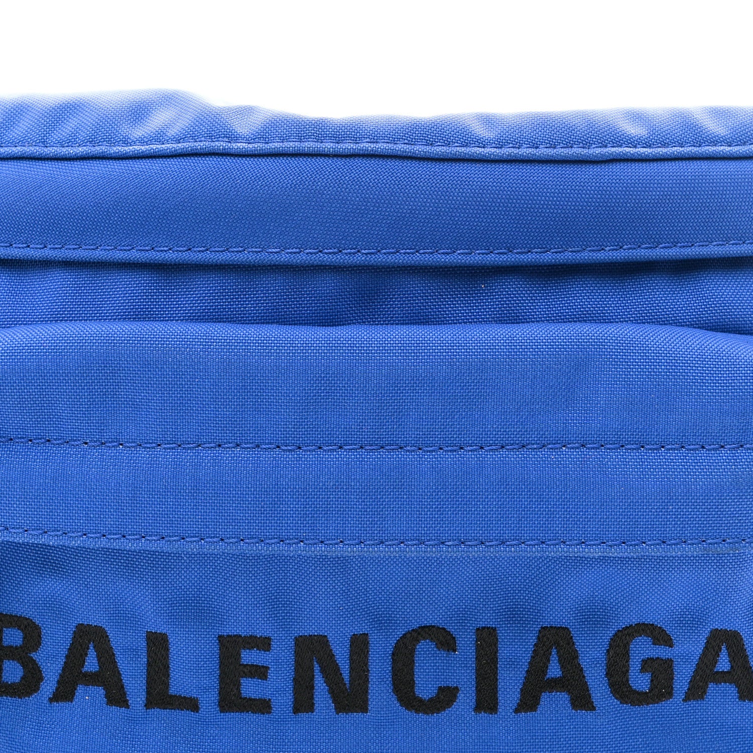 Sport Nylon Logo Embroidered Wheel Beltpack Electric Blue Black - Top Club