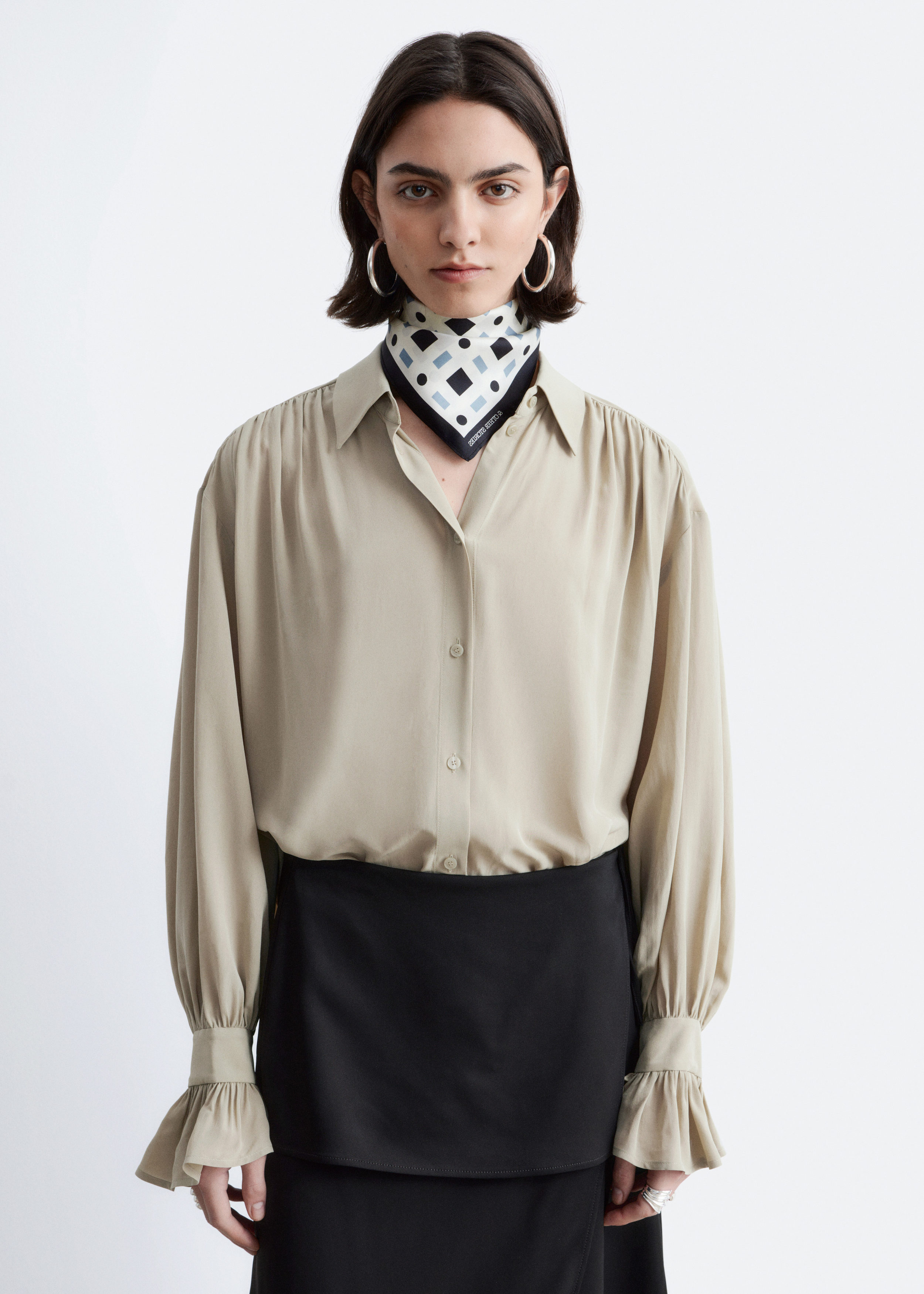 & Other Stories TIE-BACK GATHERED BLOUSE