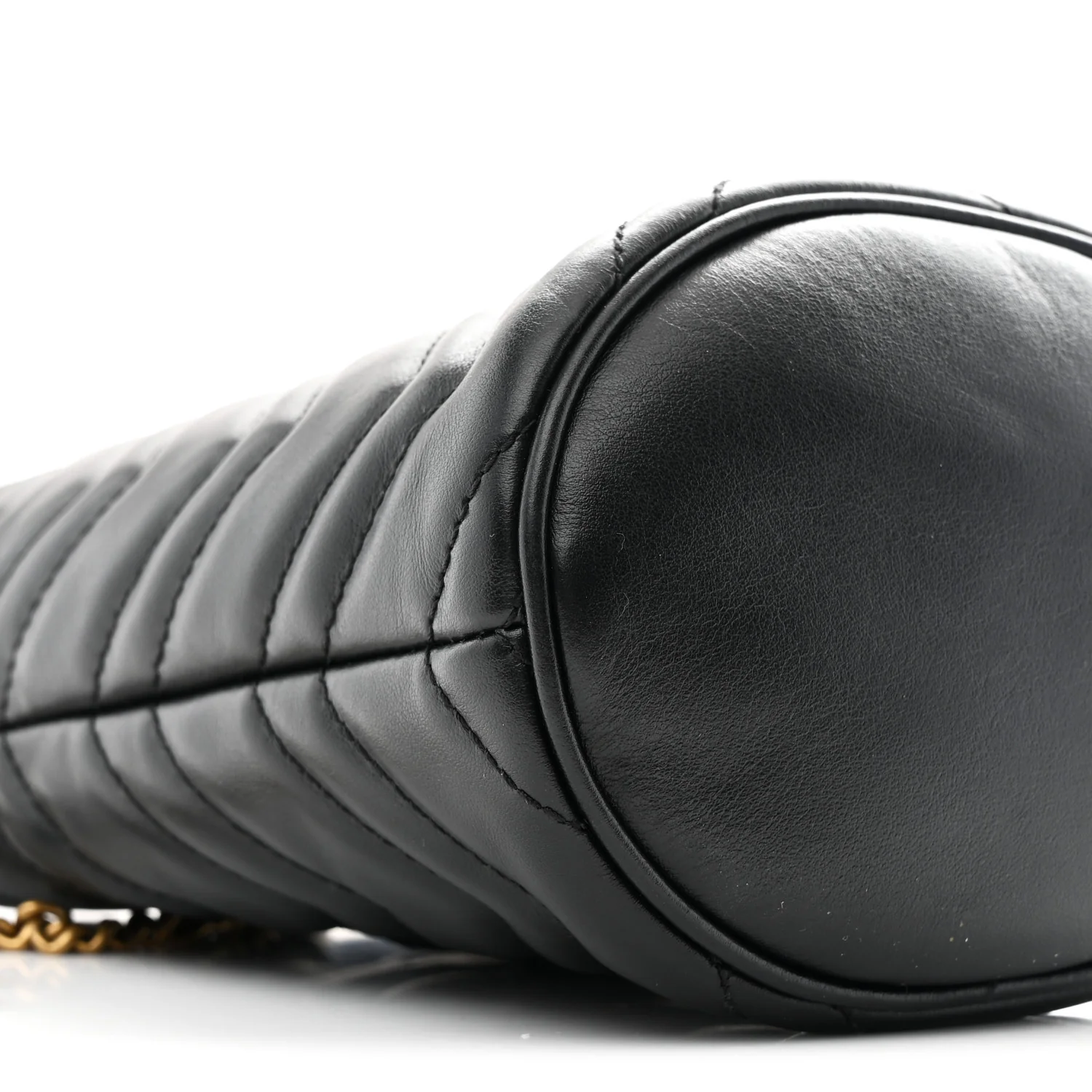 Calfskin Matelasse Mini GG Marmont 2.0 Bucket Bag Black - Top Club