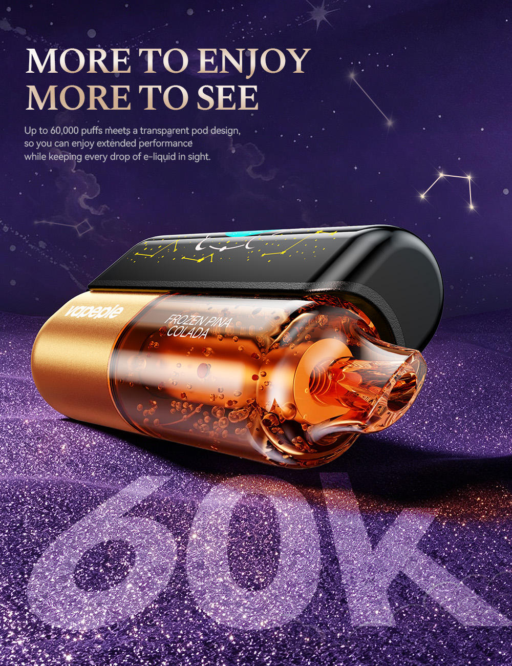 Průhledný pod a 36 ml e-liquidu VAPEPIE VIS MAG