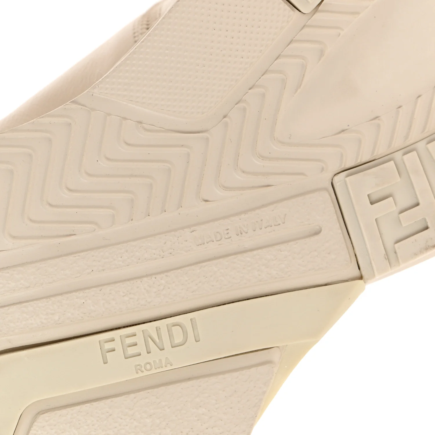 Calfskin Fabric FF Fendi Flow Low Top Sneakers 36 White - Top Club