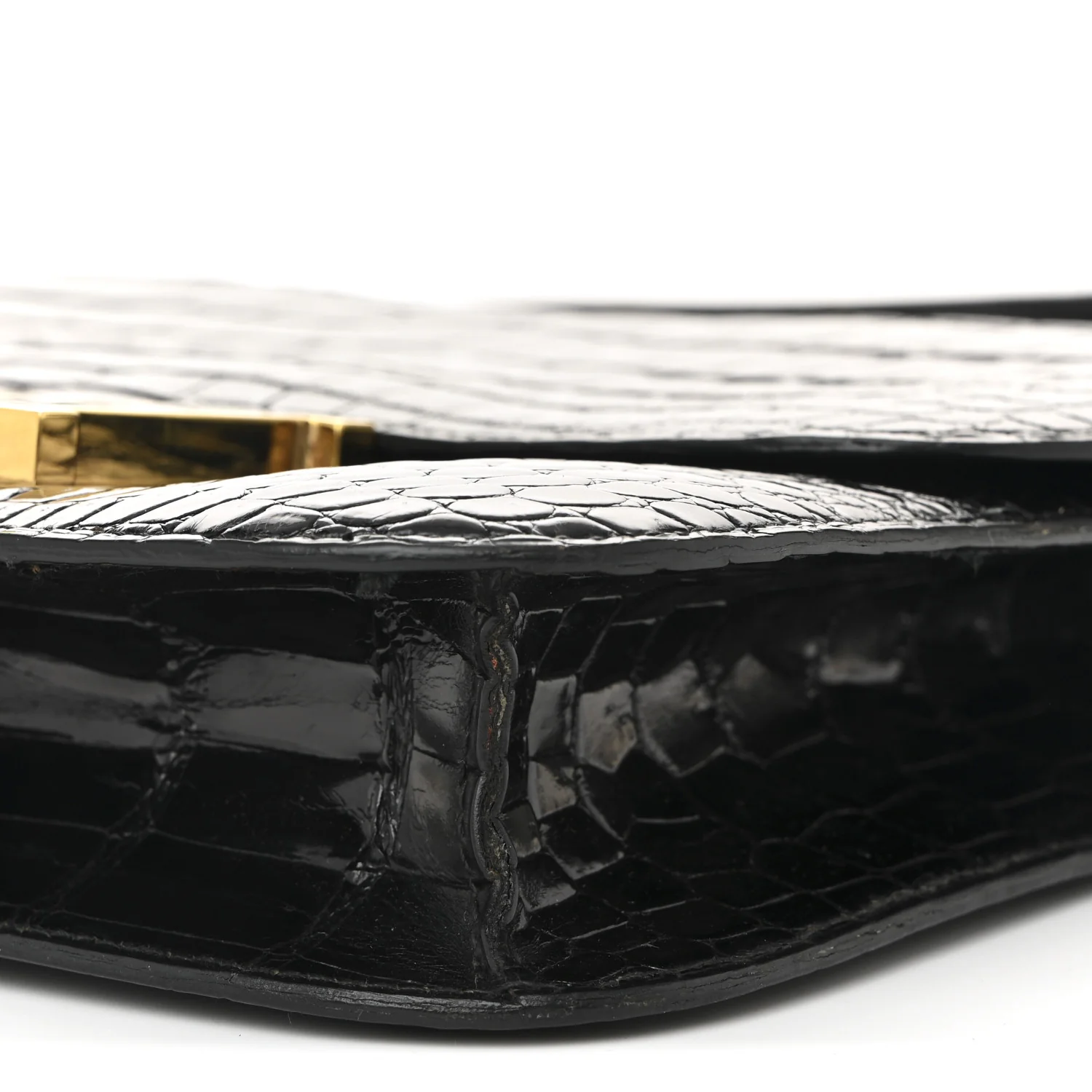 Shiny Caiman Crocodile Constance 23 Black - Top Club
