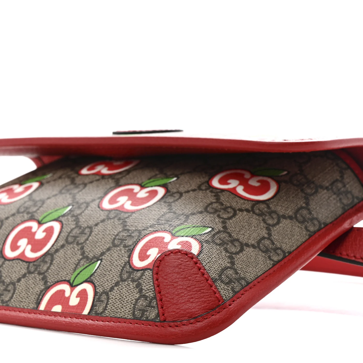 GG Supreme Monogram Apple Interlocking G Belt Bag Beige Multicolor Lobster Red - Top Club