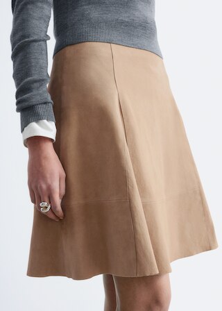 & Other Stories KNEE-LENGTH A-LINE SUEDE SKIRT