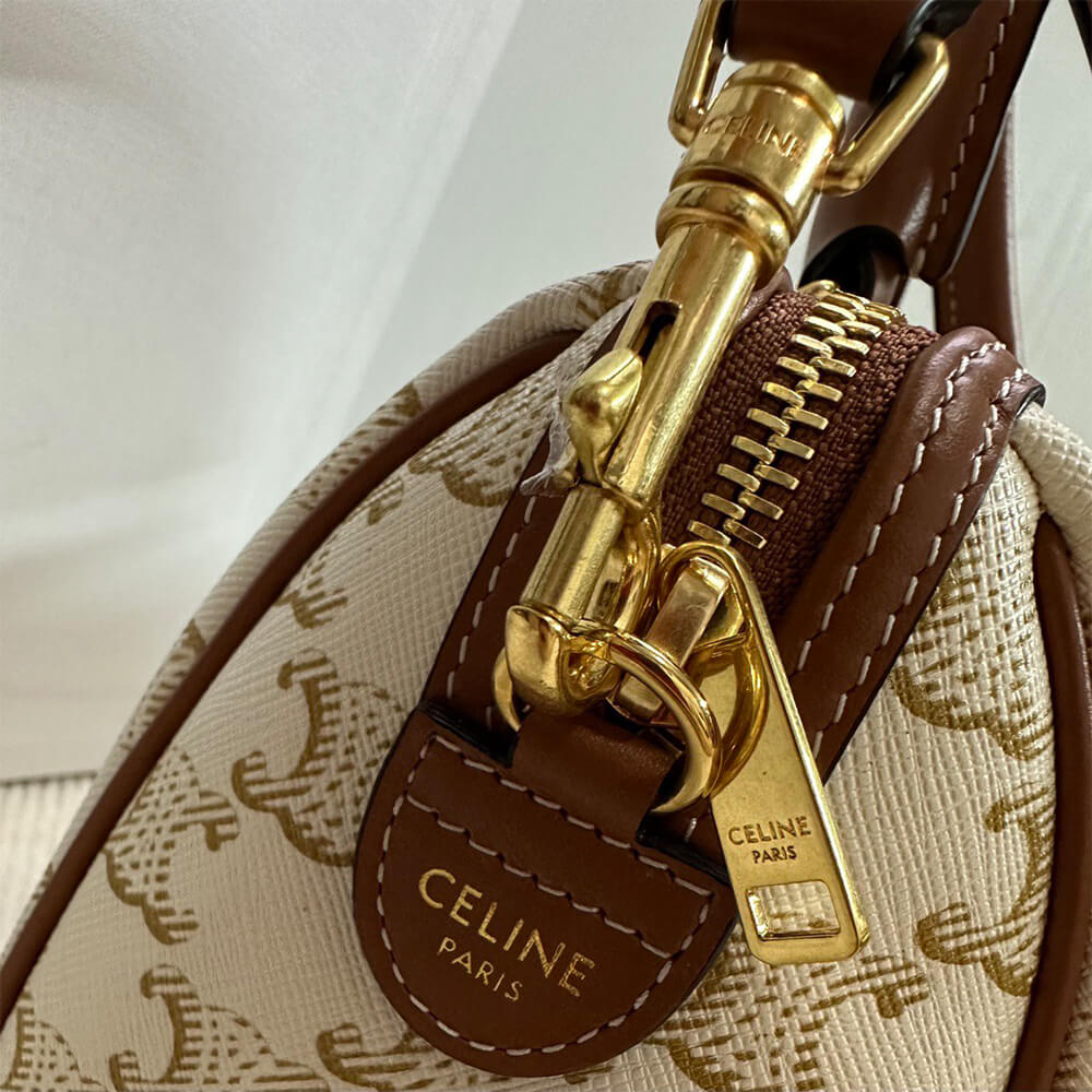 CELINE Small Boston IN Triomphe Canvas and calfskin - Top Club