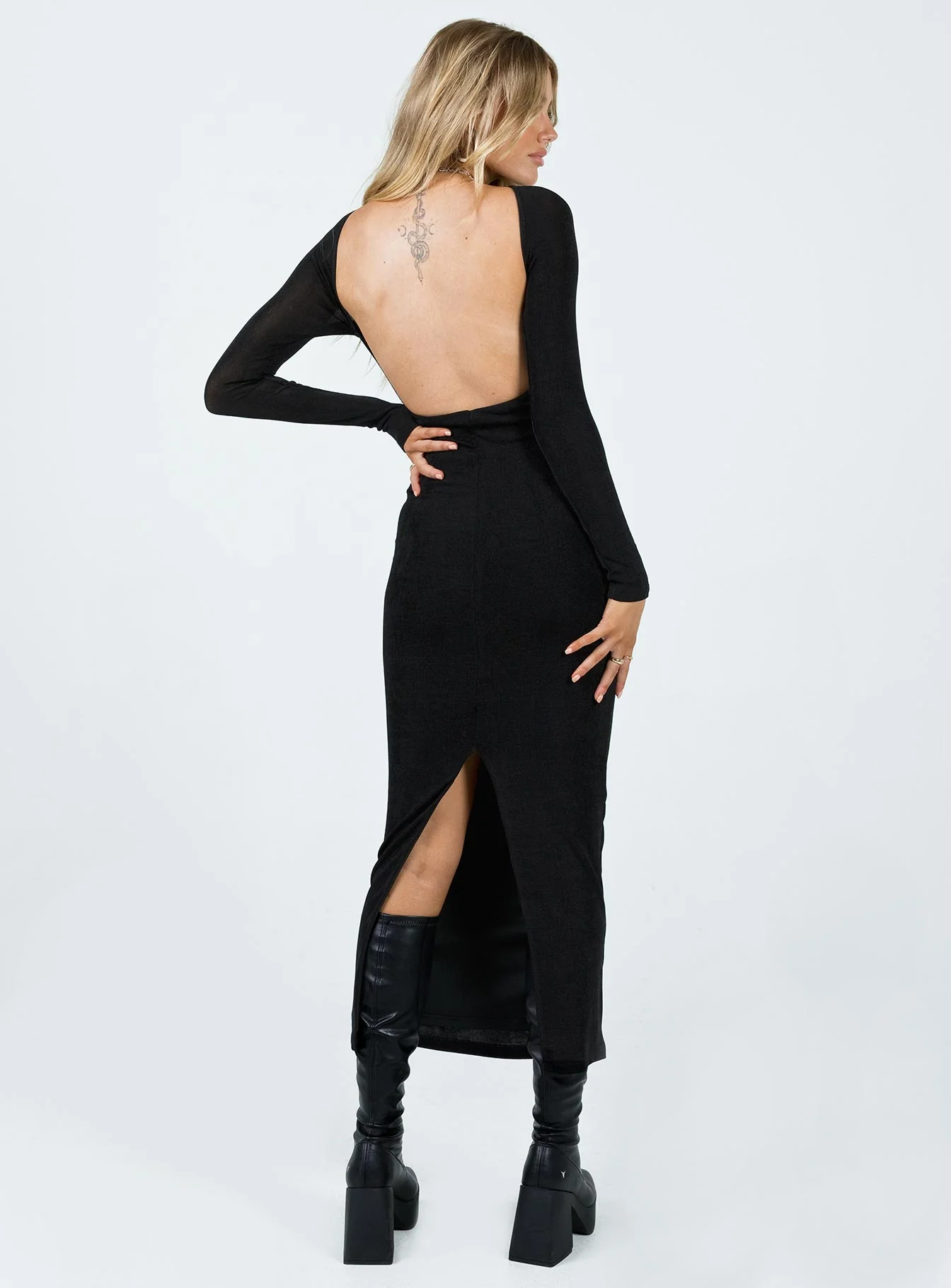 Mariani Backless Maxi Dress Black