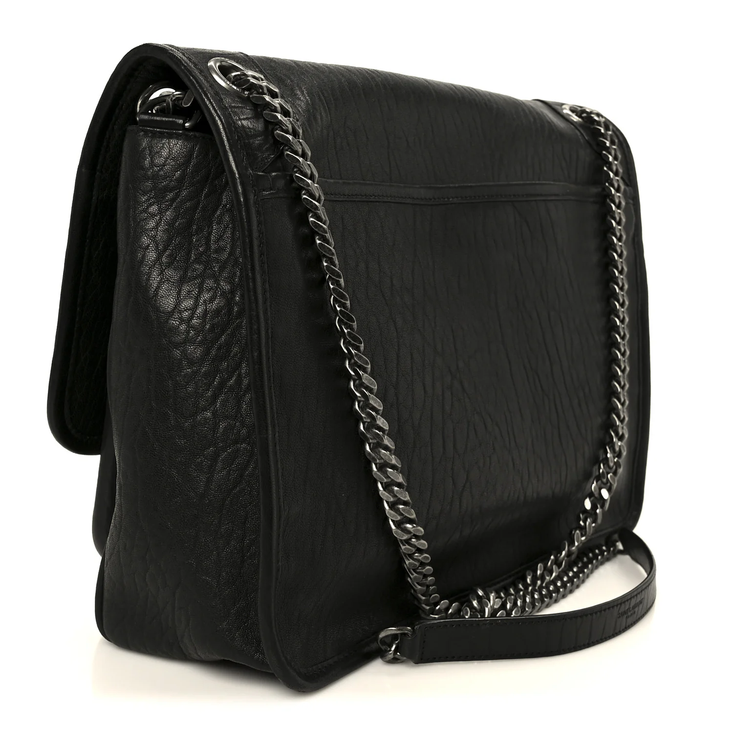 Grained Lambskin Monogram Large Niki Chain Satchel Black - Top Club