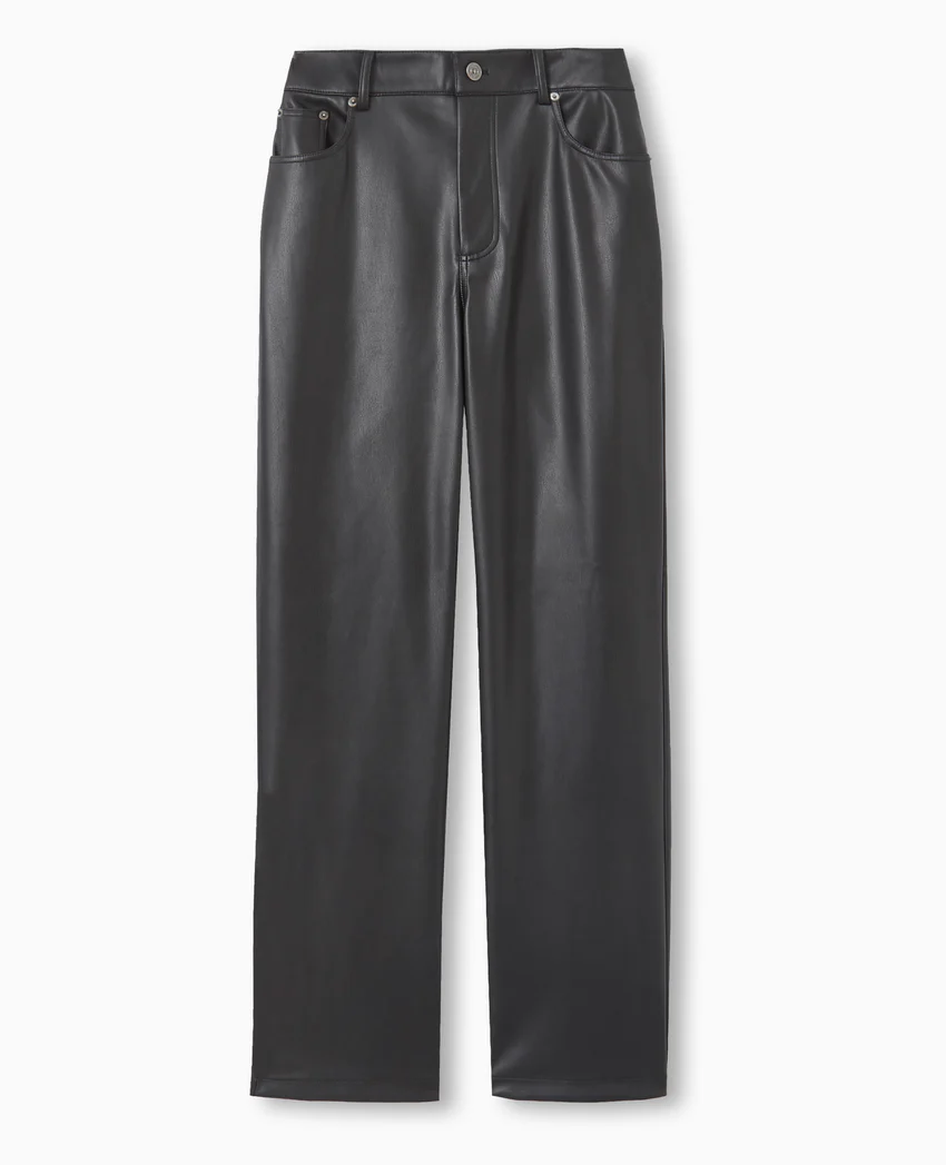 Pimkie Pantalon droit taille haute en simili cuir