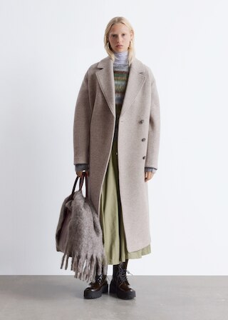 & Other Stories VOLUMINOUS BELTED WOOL COAT