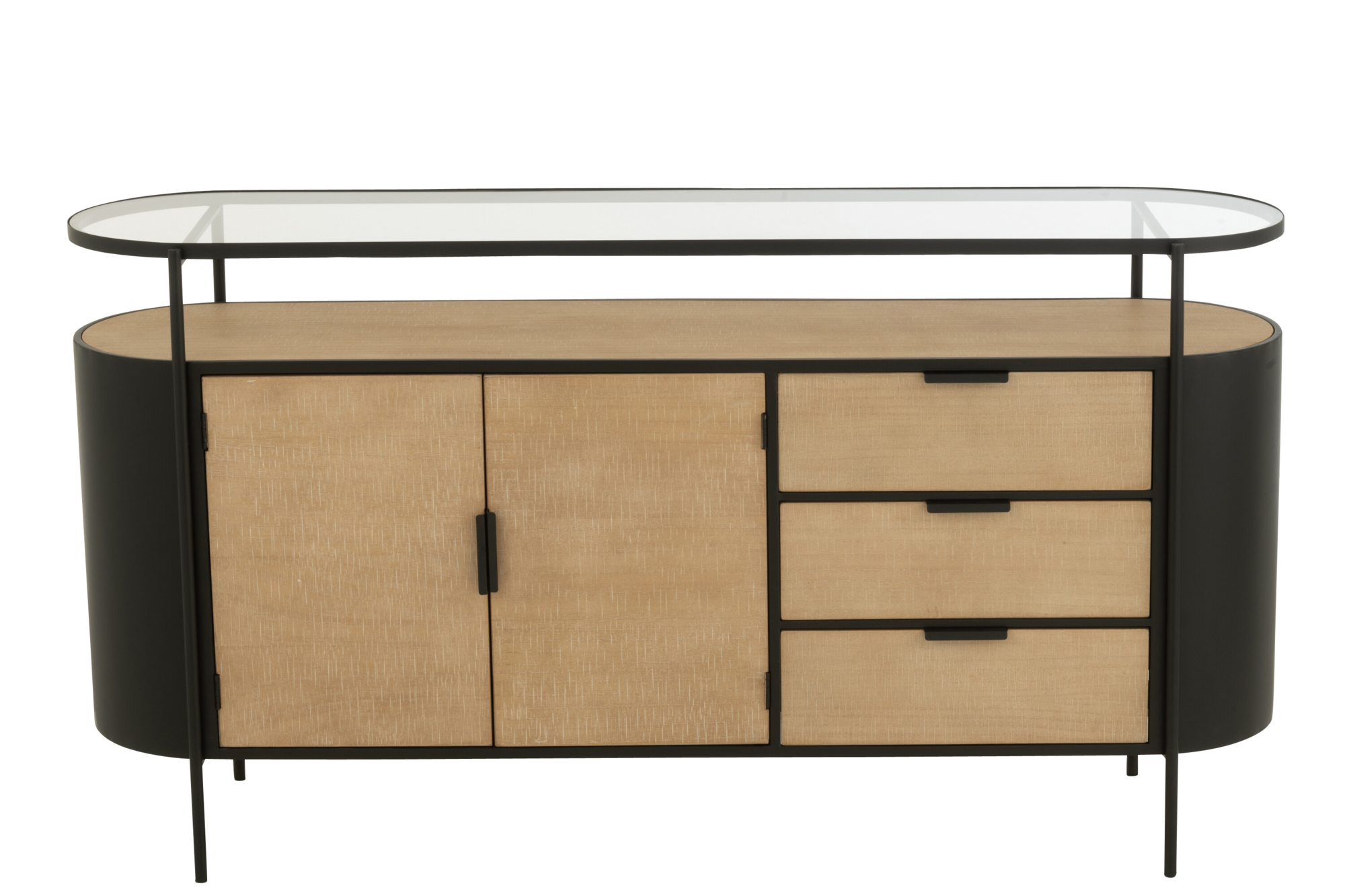 Dressoir Ovy Iron naturel/zwart