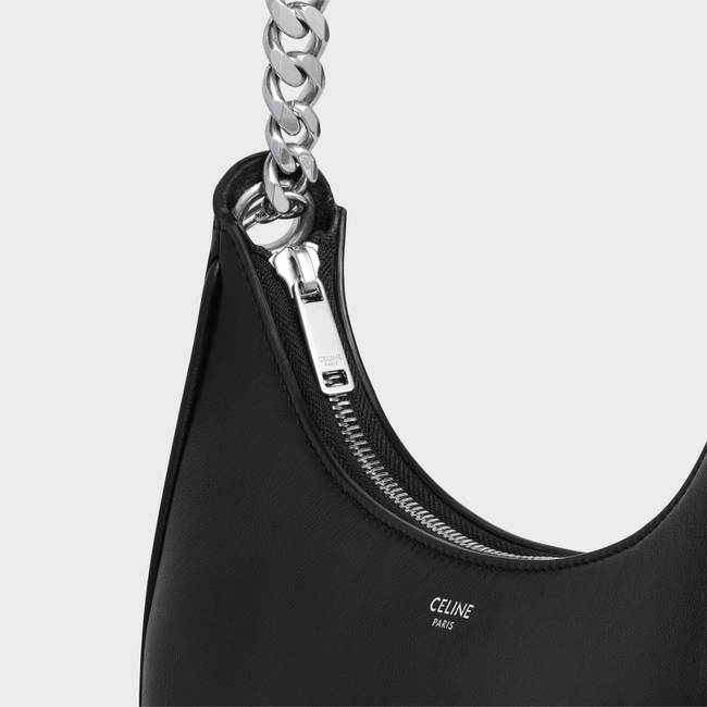 MEDIUM AVA CHAIN IN SMOOTH CALFSKIN BLACK - Top Club
