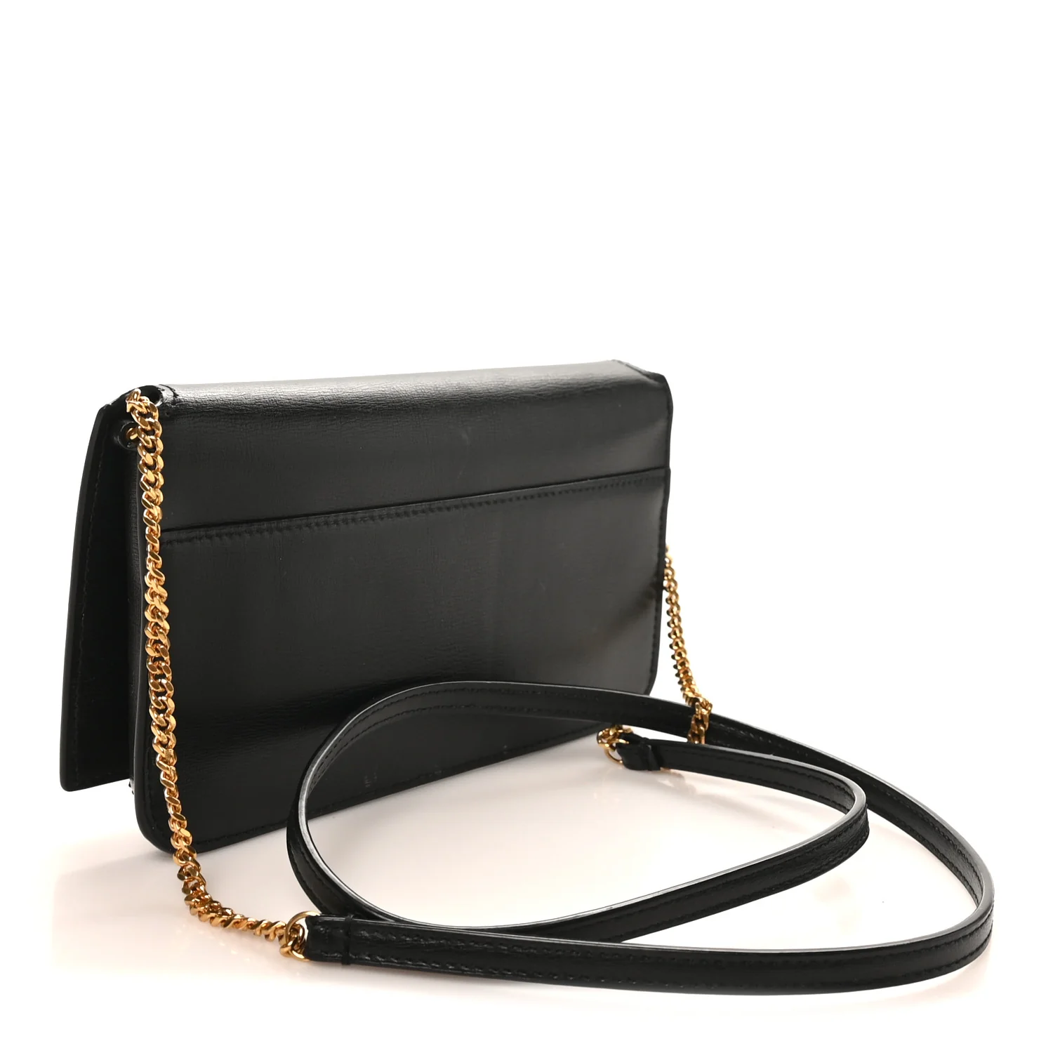 Smooth Calfskin Monogram Phone Holder Crossbody Black - Top Club