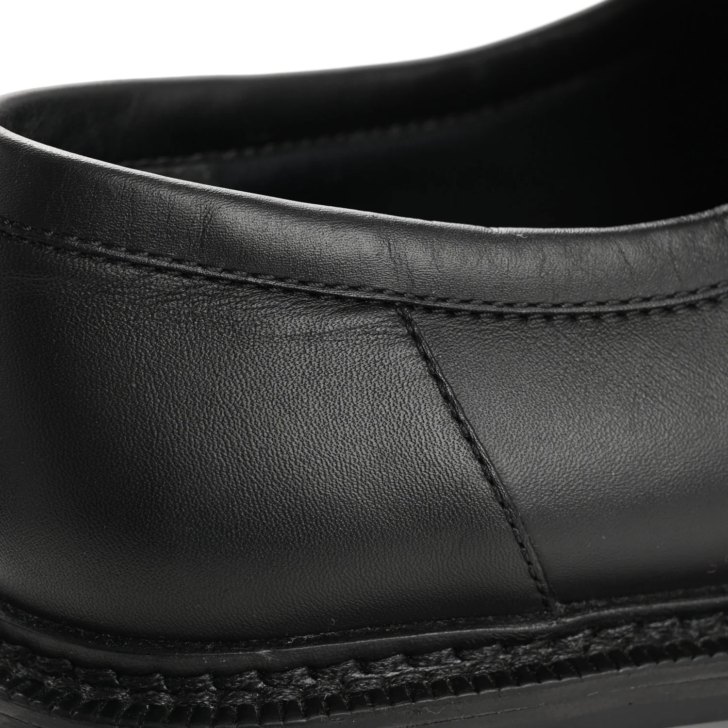 Calfskin Oversized Chain Academy Loafers 37.5 Black - Top Club