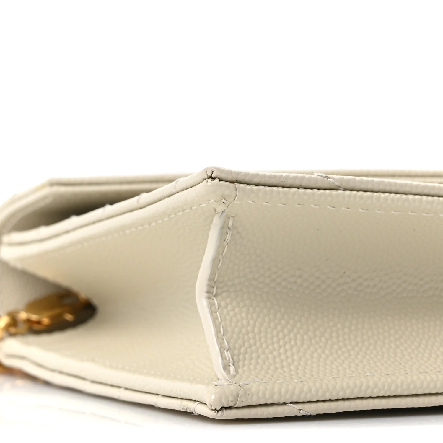 Grain De Poudre Matelasse Chevron Monogram Envelope Chain Wallet Crema Soft - Top Club